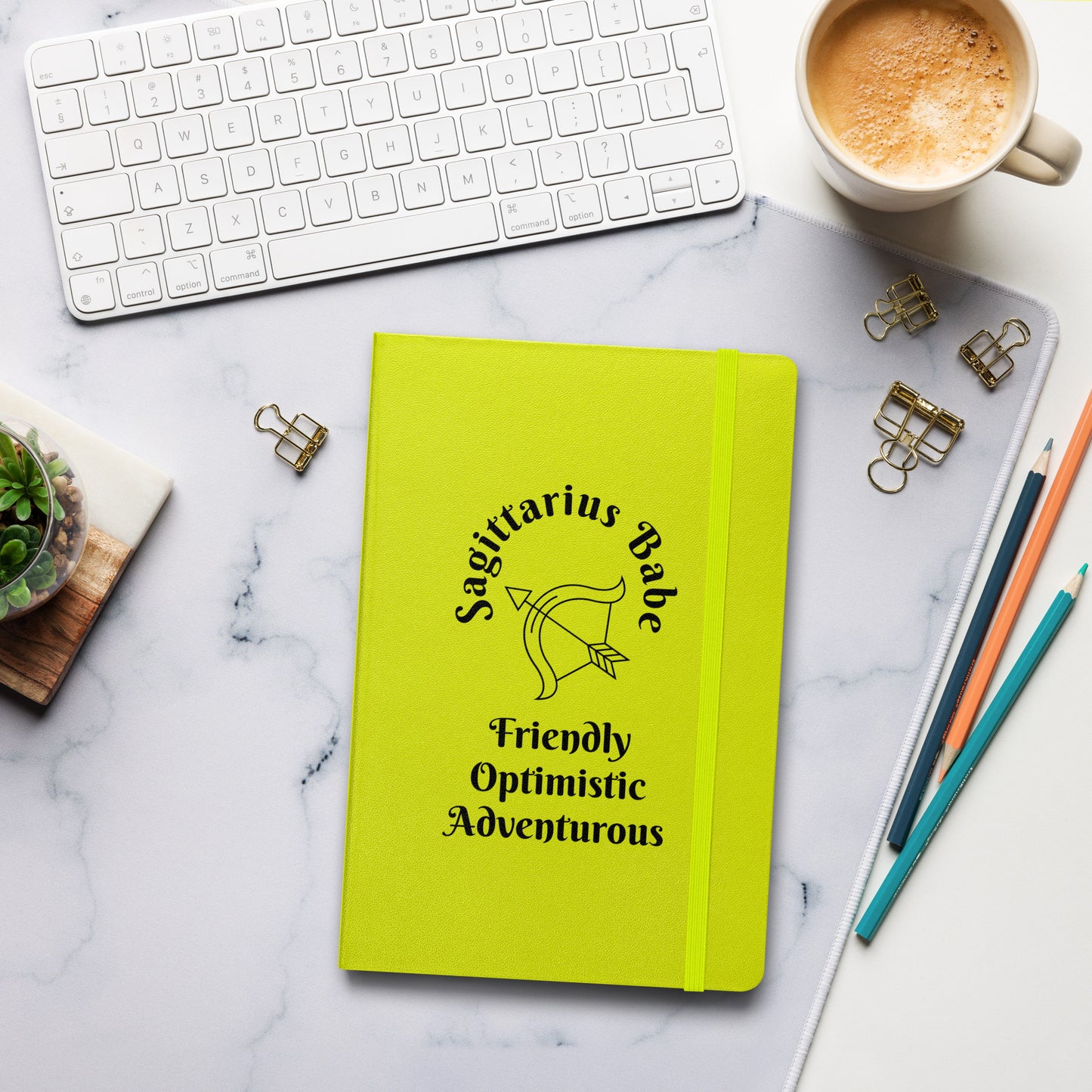 “Sagittarius Babe” Hardcover Bound Notebook