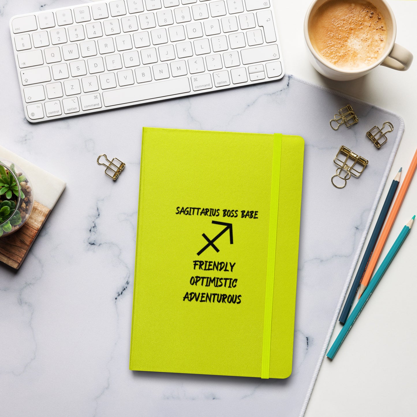 “Sagittarius Boss Babe” Hardcover Bound Notebook