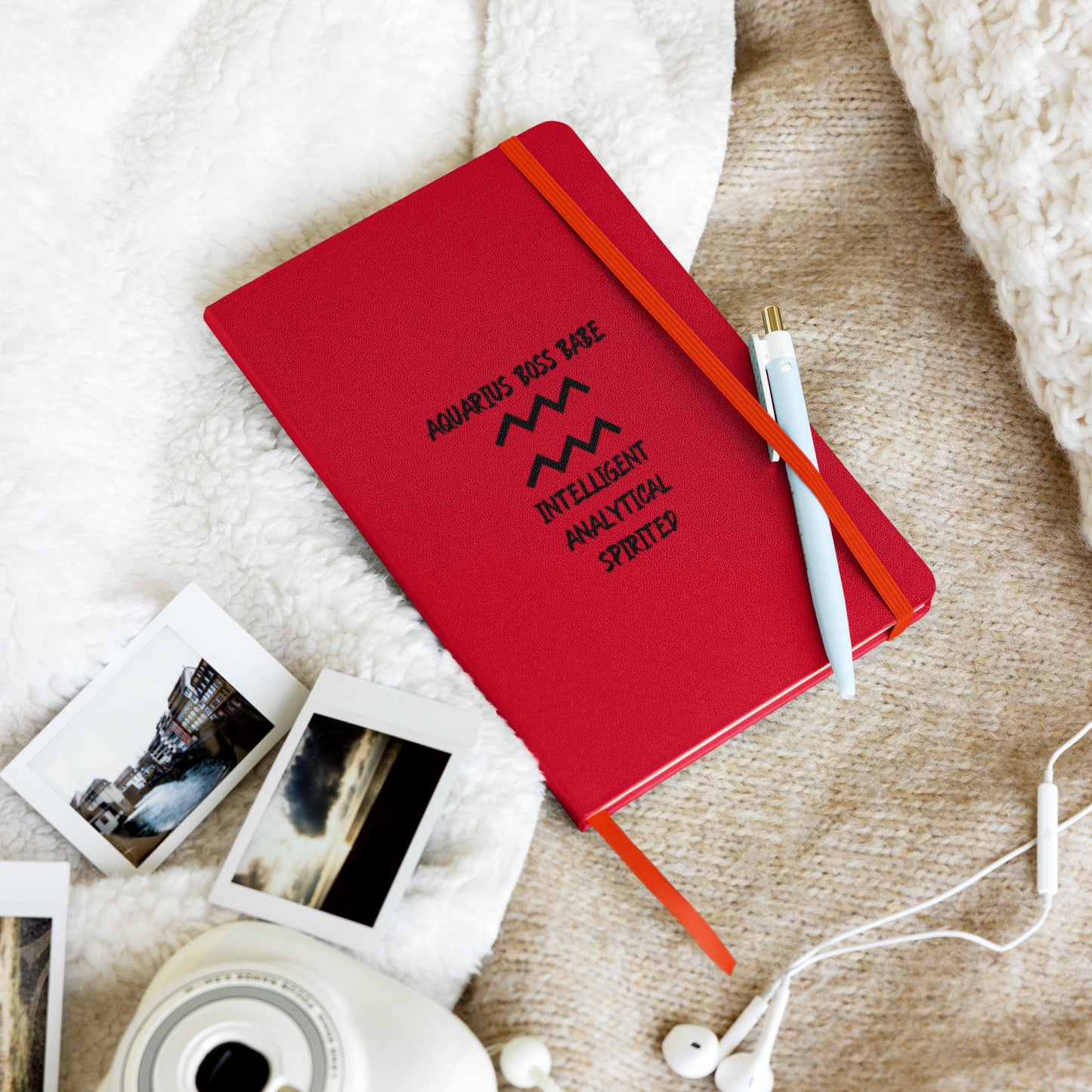 “Aquarius Boss Babe” Hardcover Bound Notebook