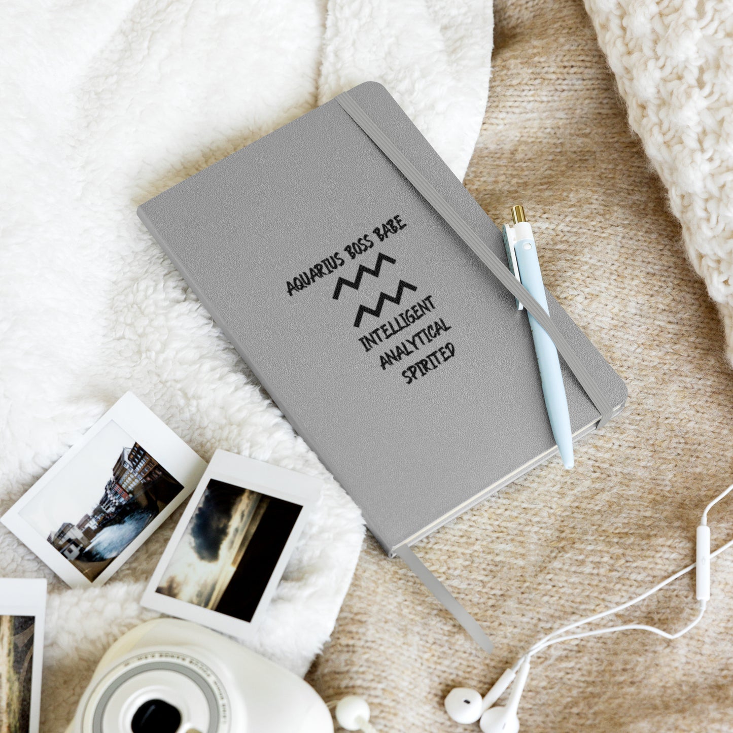“Aquarius Boss Babe” Hardcover Bound Notebook