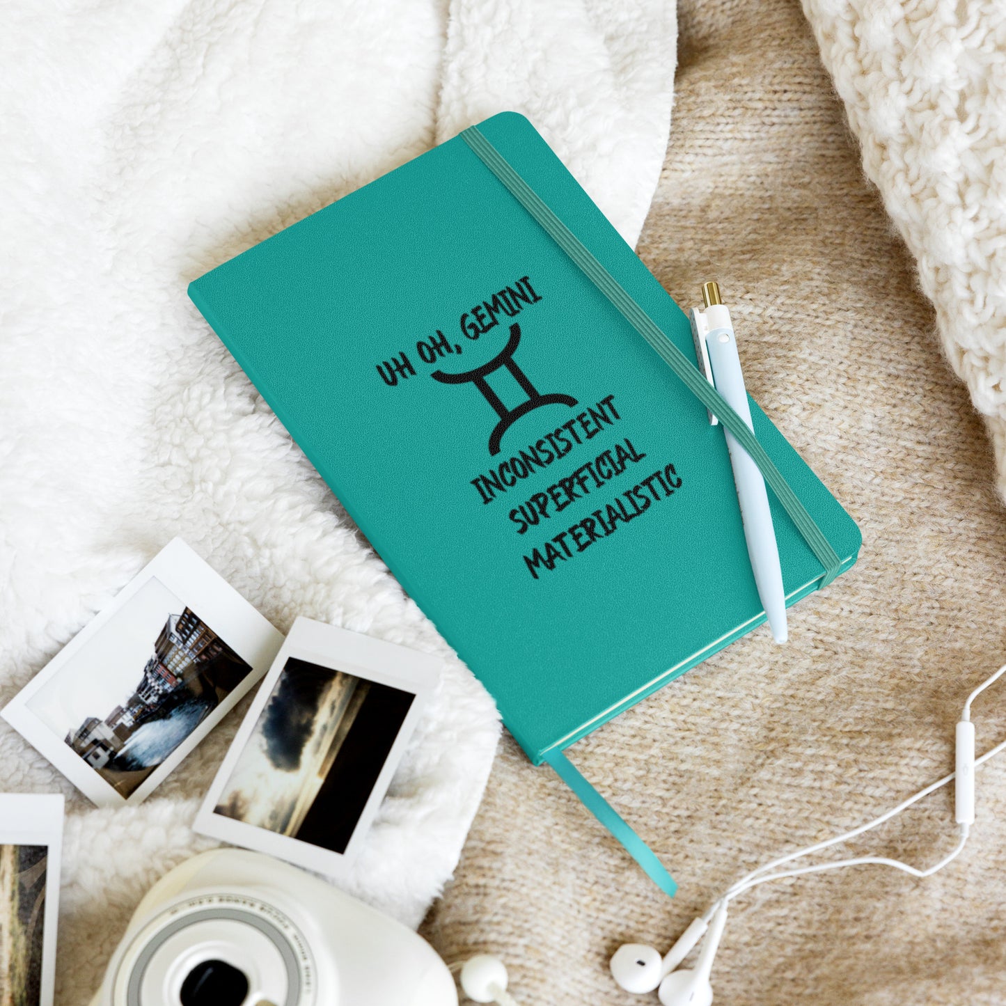 “Uh Oh, Gemini” Hardcover Bound Notebook