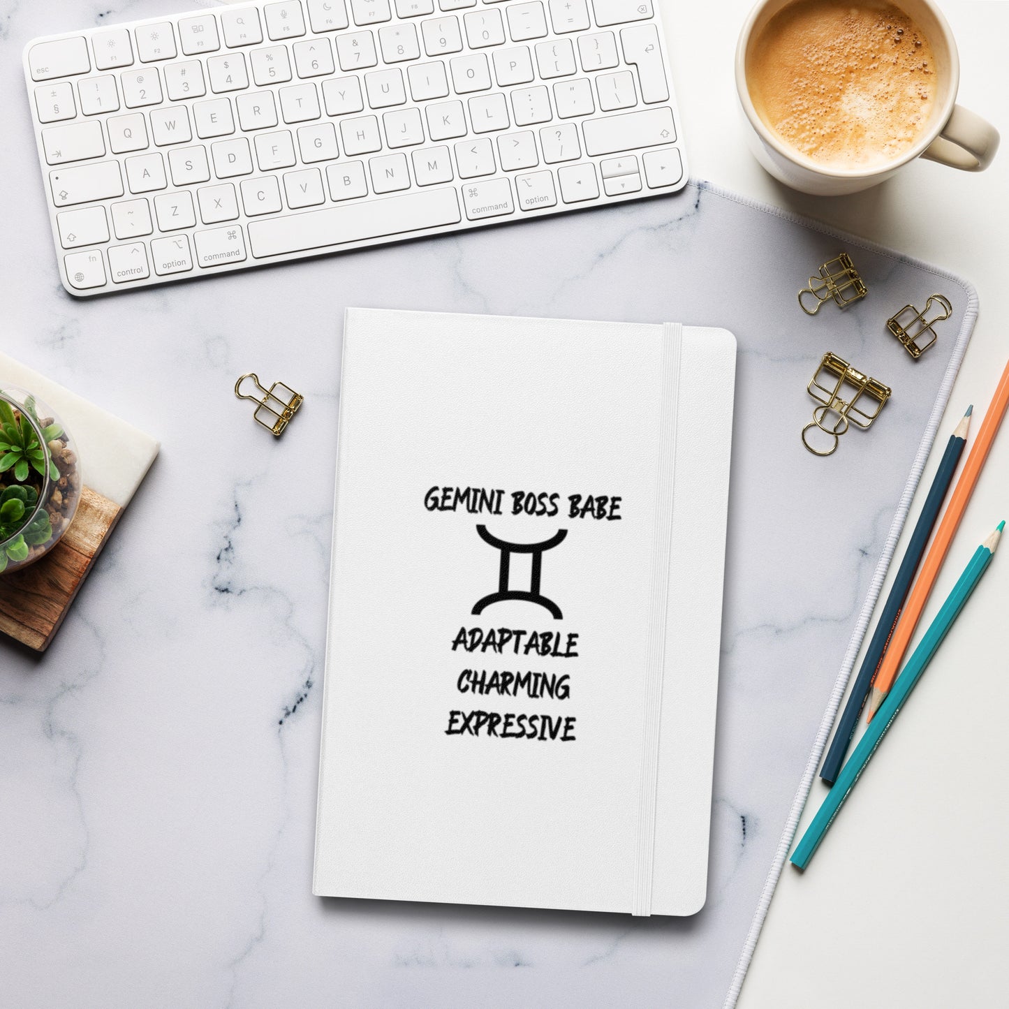“Gemini Boss Babe” Hardcover Bound Notebook