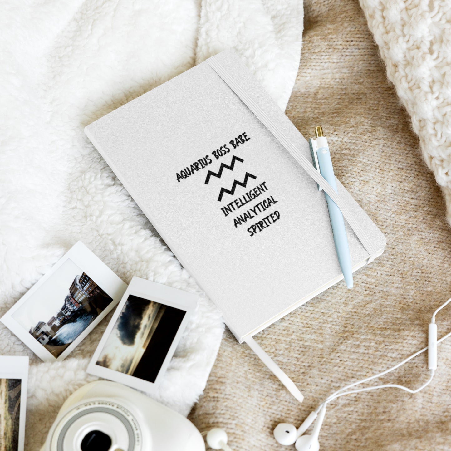 “Aquarius Boss Babe” Hardcover Bound Notebook