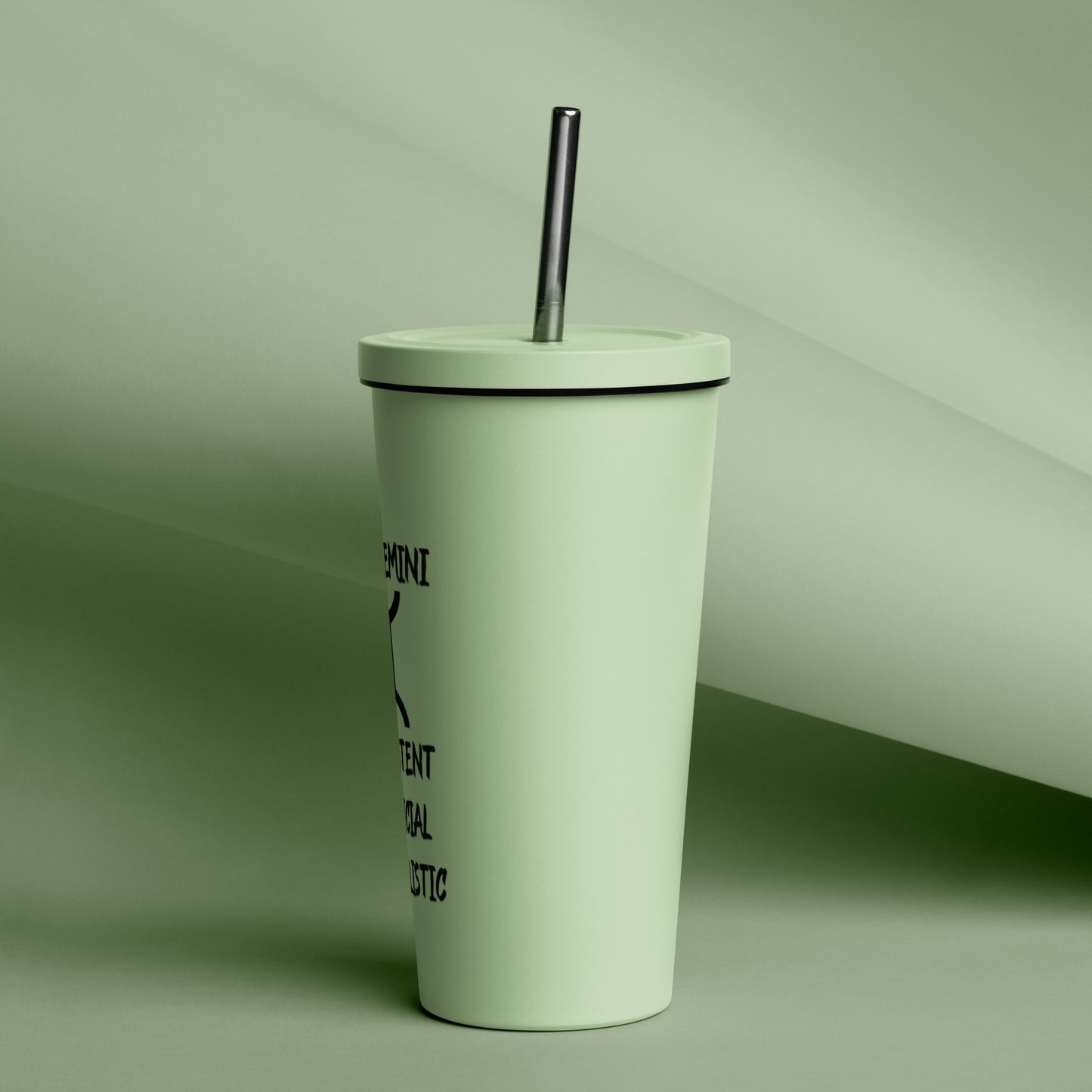 “Uh Oh, Gemini” Insulated Tumbler With A Straw