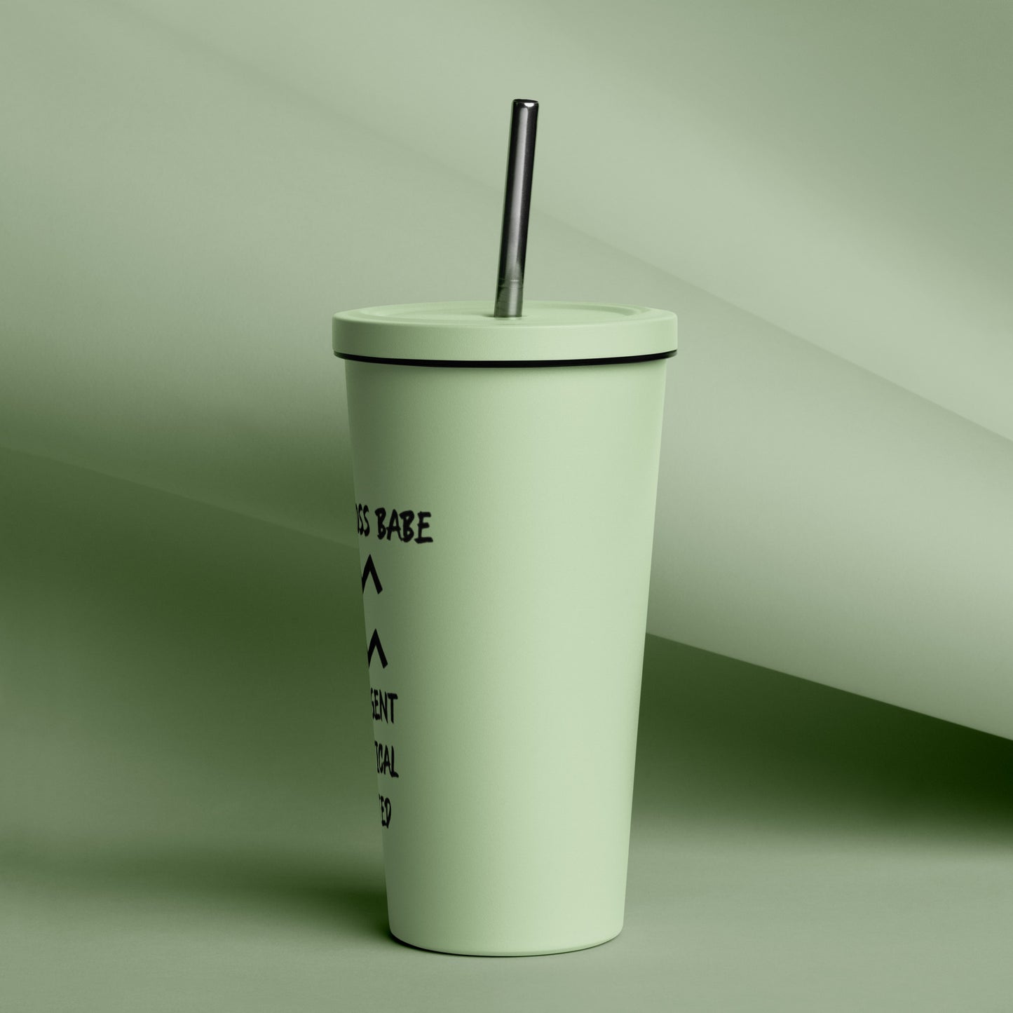 “Aquarius Boss Babe” Insulated Tumbler With A Straw
