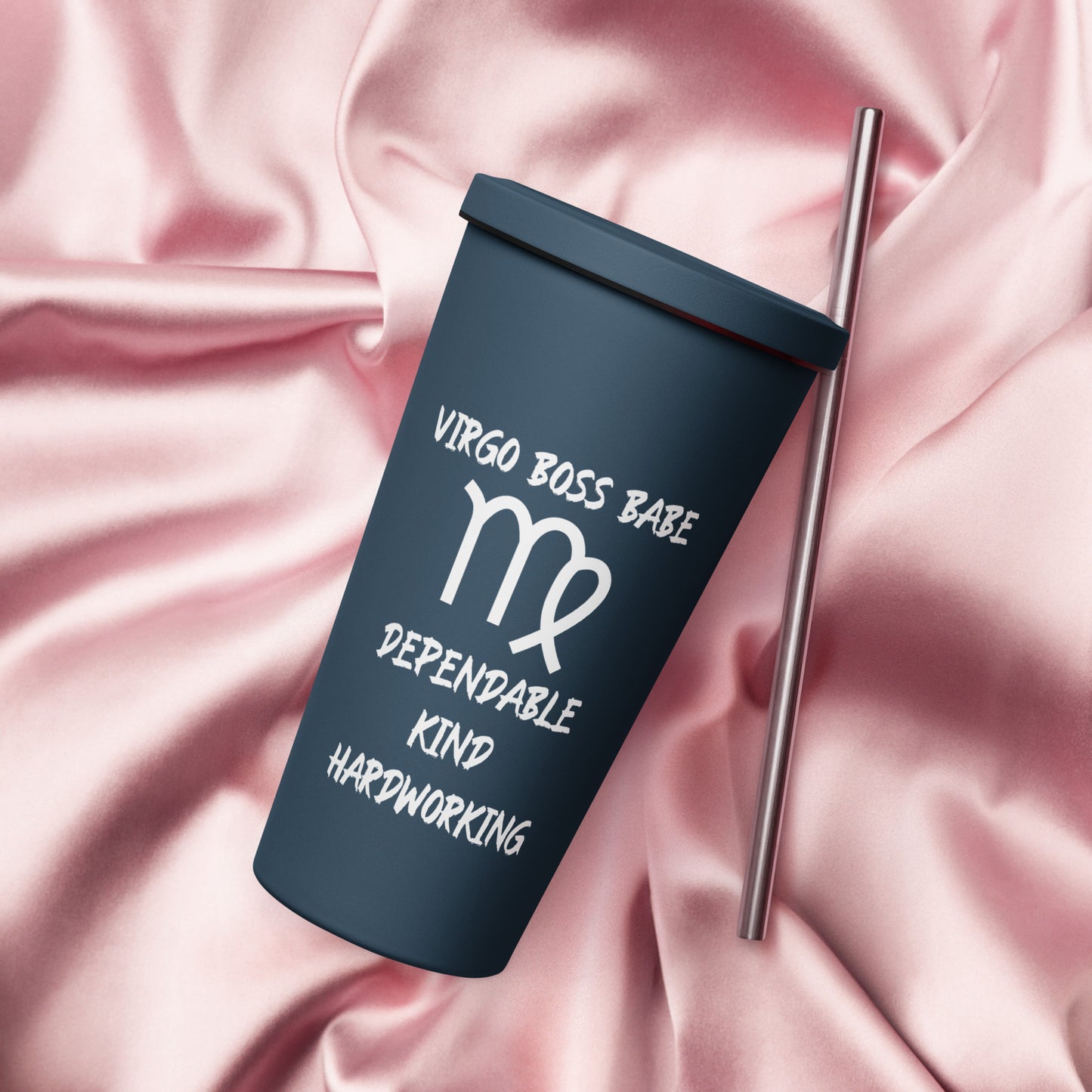 “Virgo Boss Babe” Insulated Tumbler With A Straw
