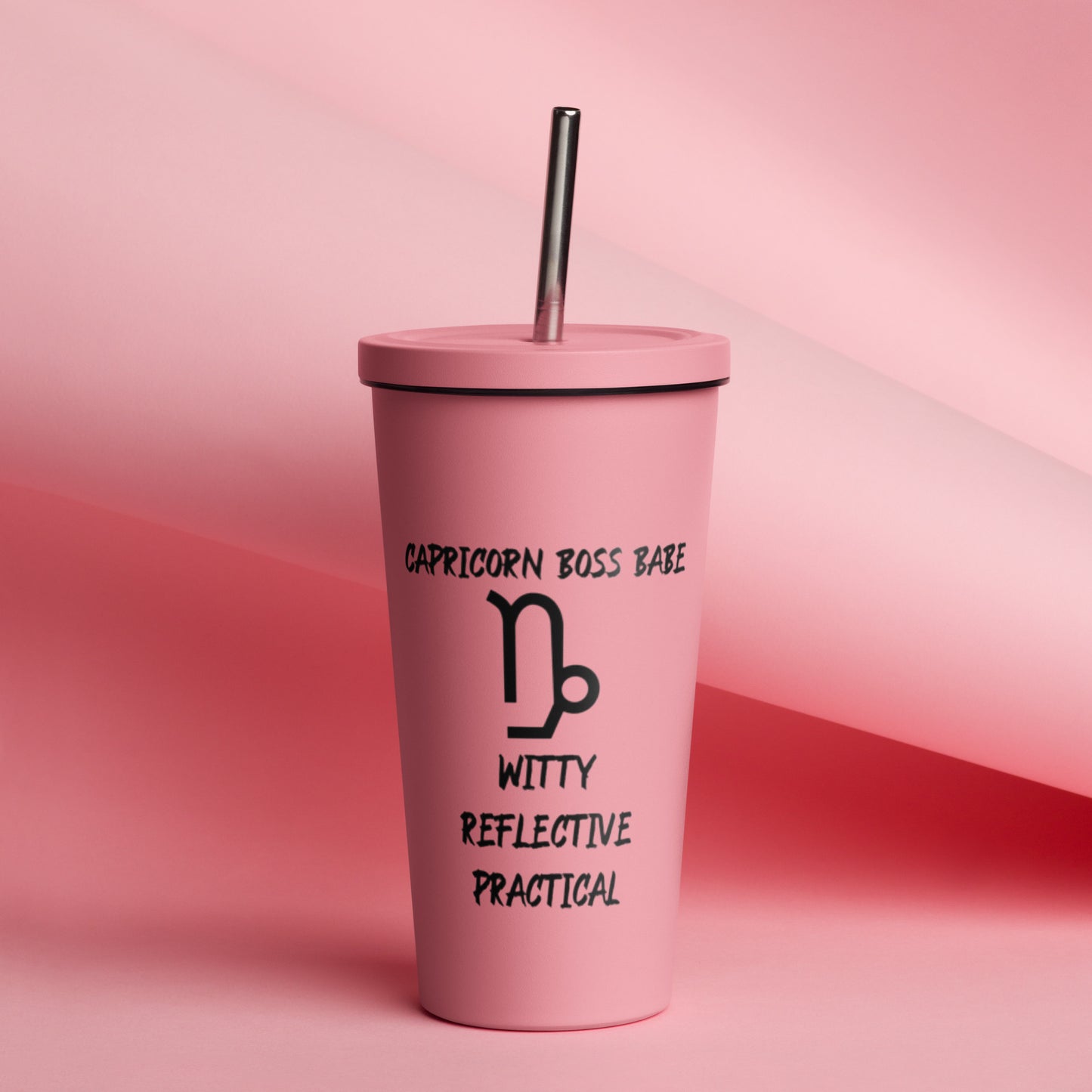“Capricorn Boss Babe” Insulated Tumbler With A Straw