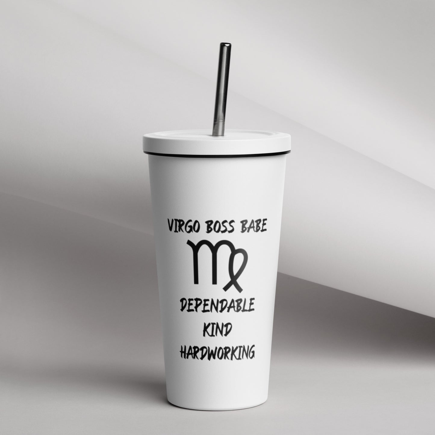 “Virgo Boss Babe” Insulated Tumbler With A Straw