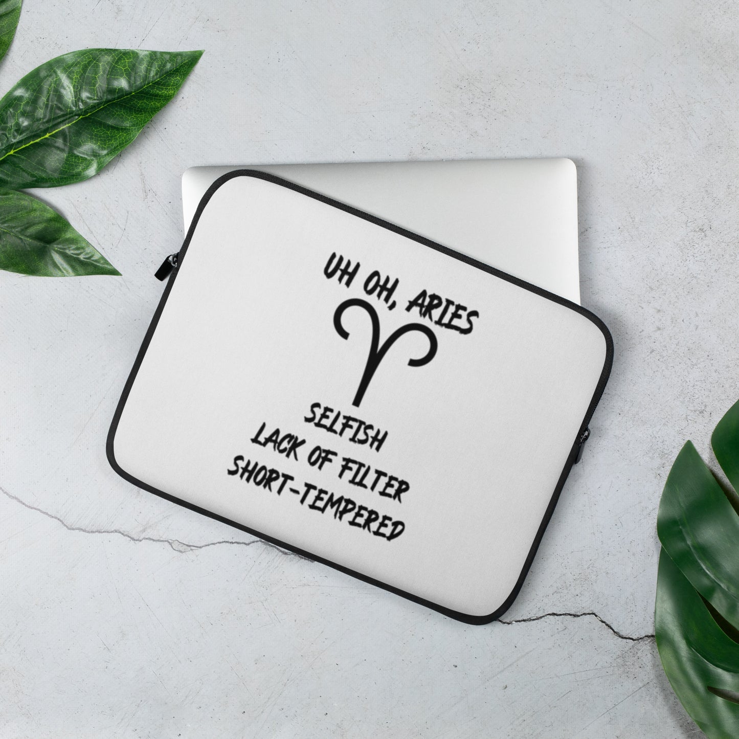 “Uh Oh, Aries” Laptop Sleeve