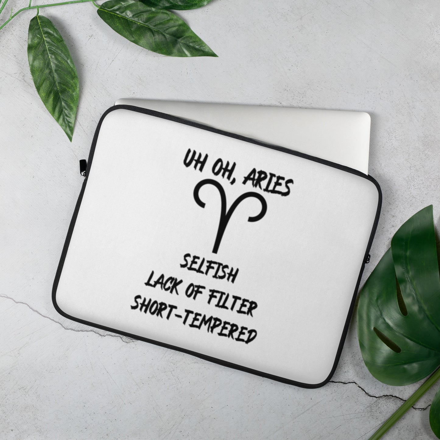 “Uh Oh, Aries” Laptop Sleeve