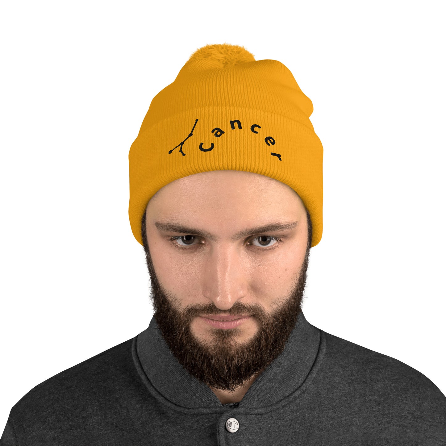 “Cancer” Pom-Pom Beanie