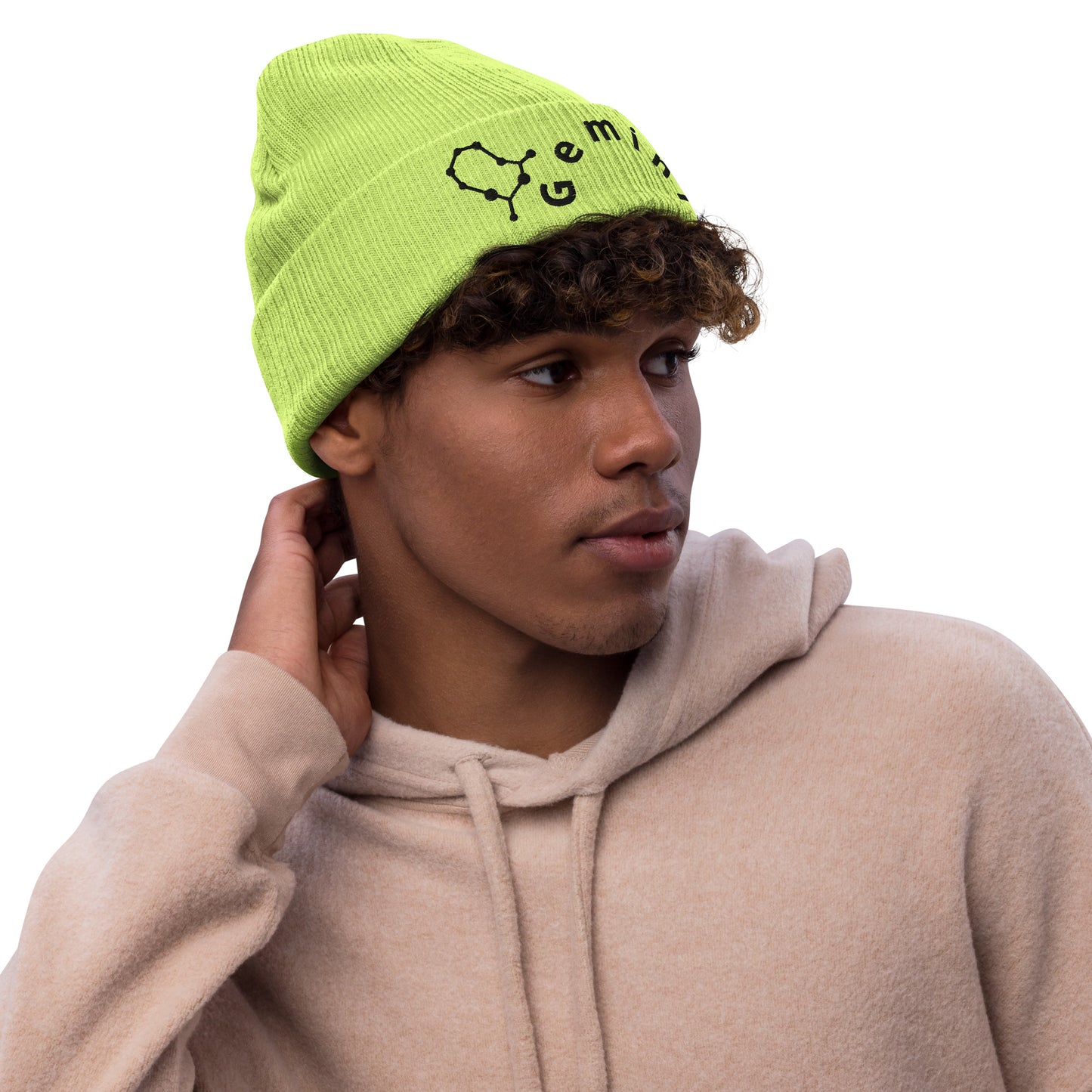 “Gemini” Ribbed Knit Beanie