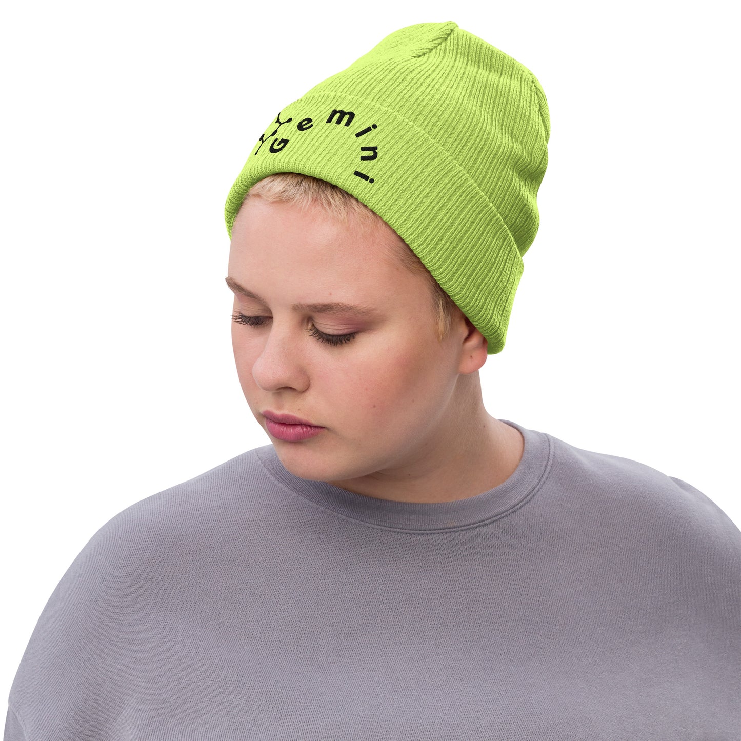 “Gemini” Ribbed Knit Beanie