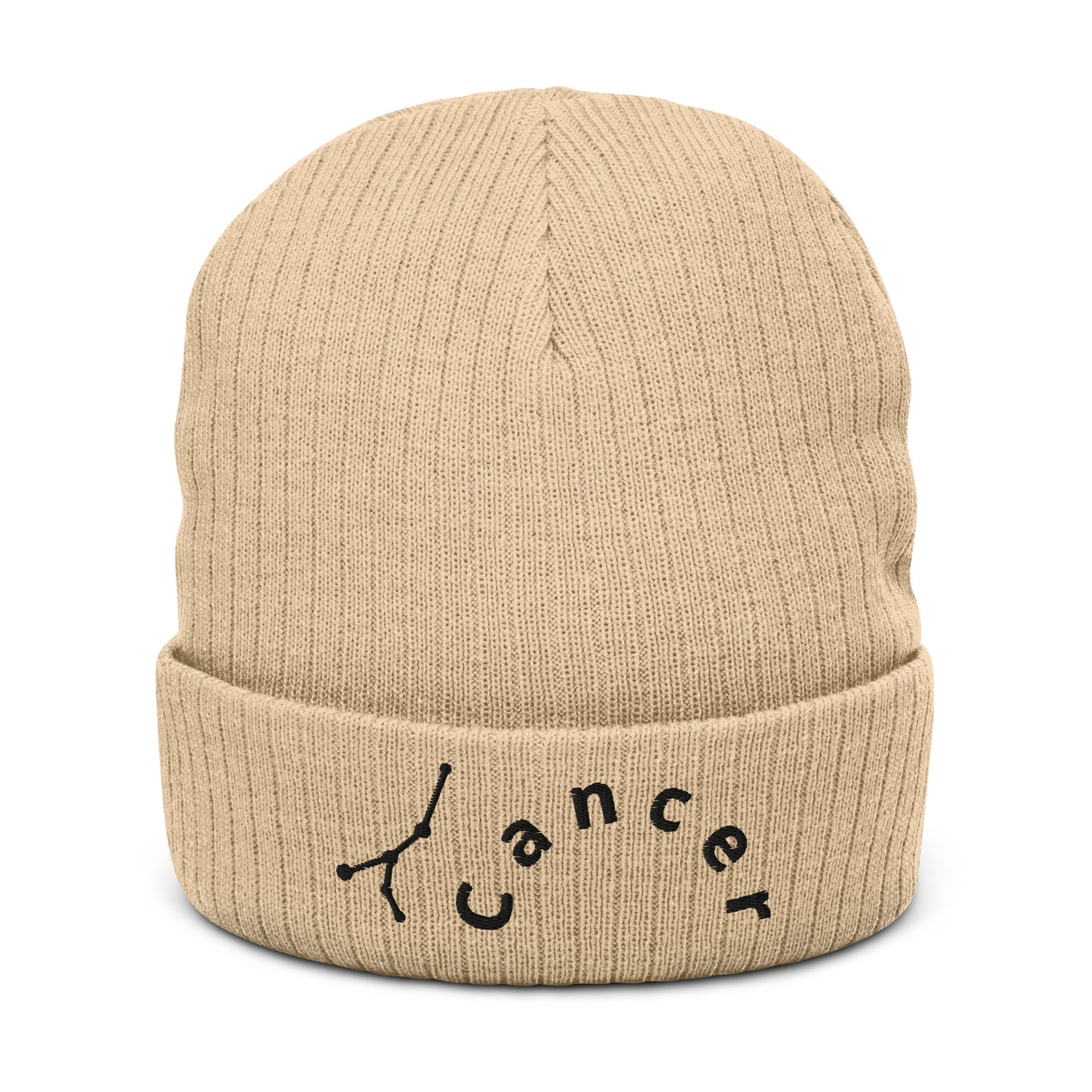 “Cancer” Ribbed Knit Beanie