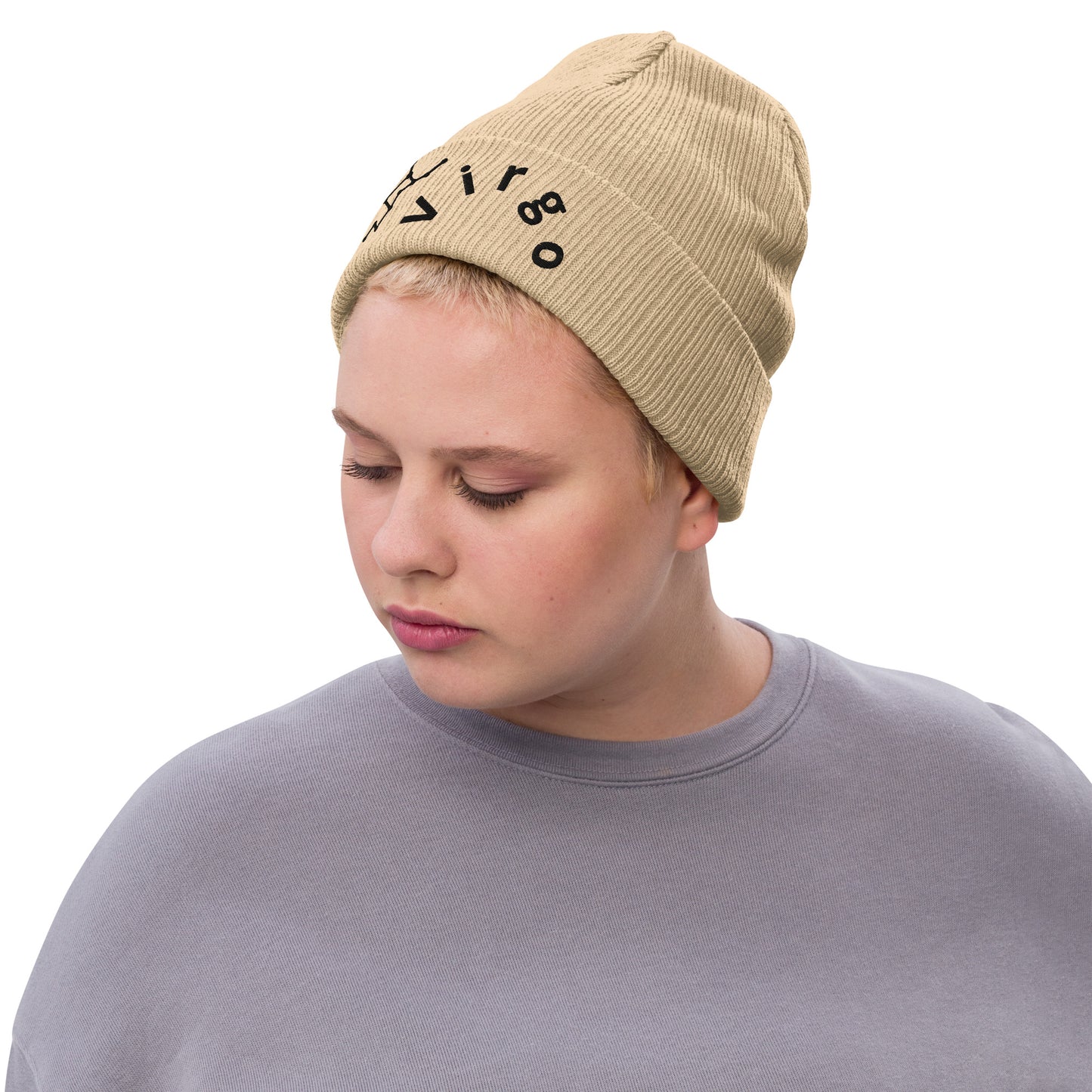 “Virgo” Ribbed Knit Beanie