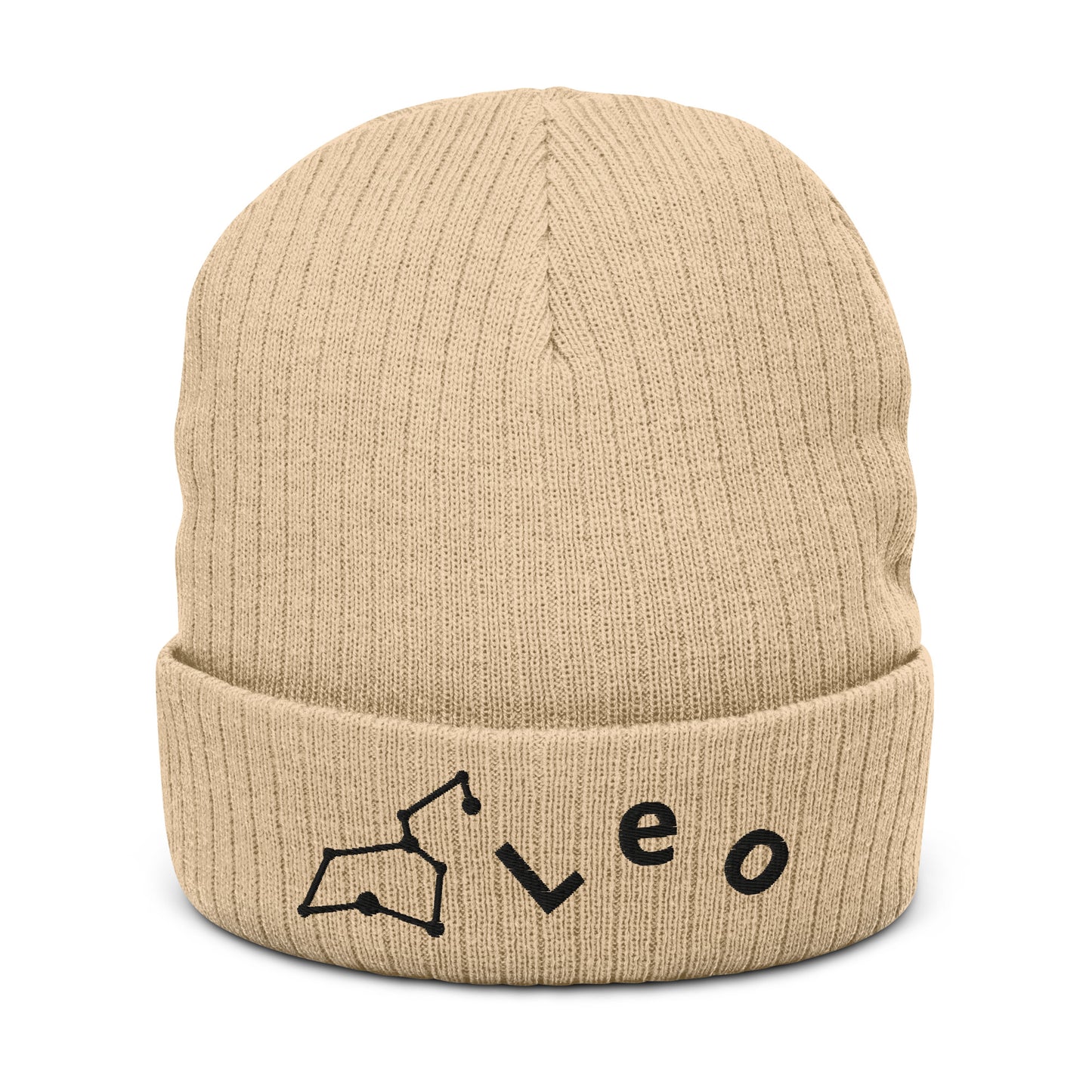 “Leo” Ribbed Knit Beanie