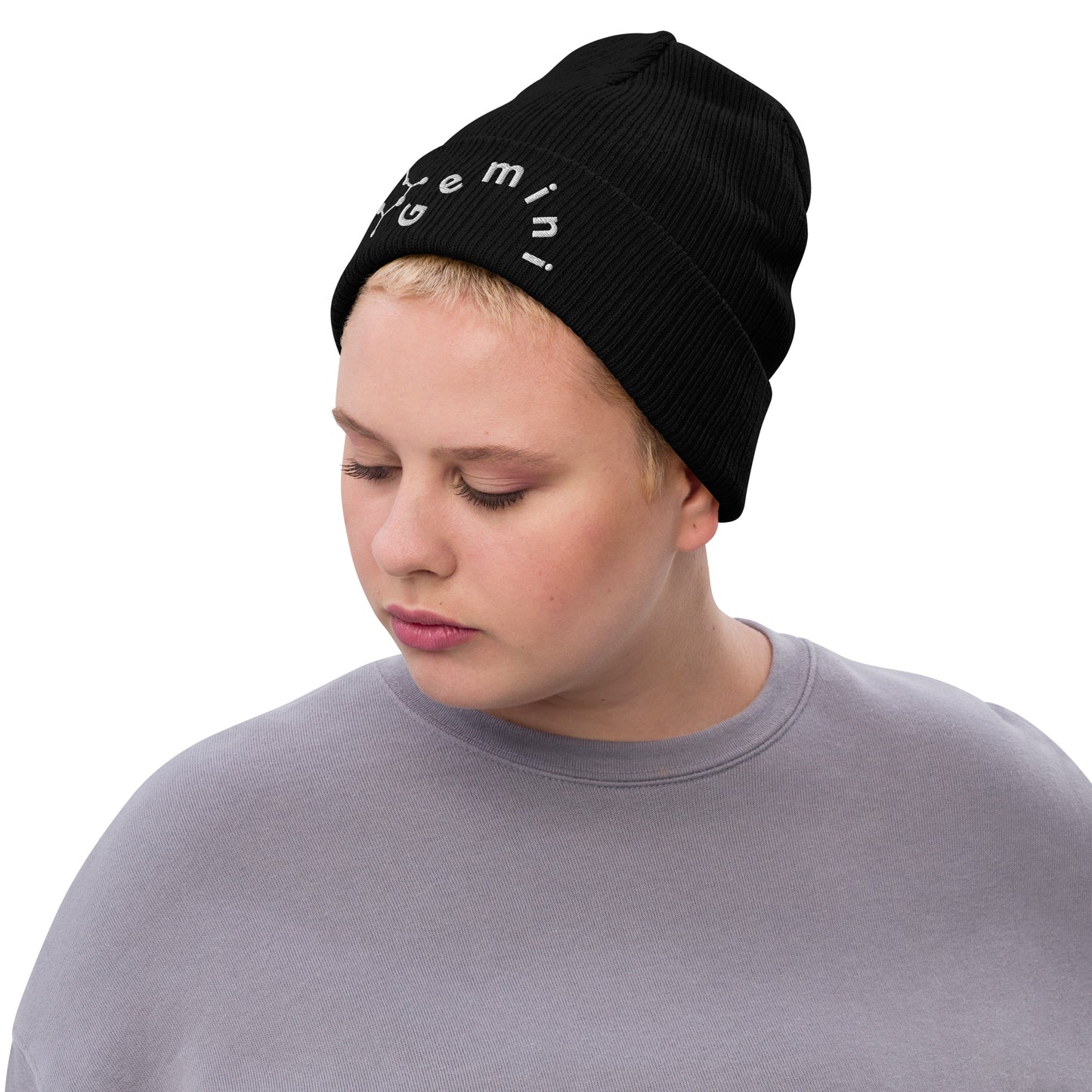 “Gemini” Ribbed Knit Beanie