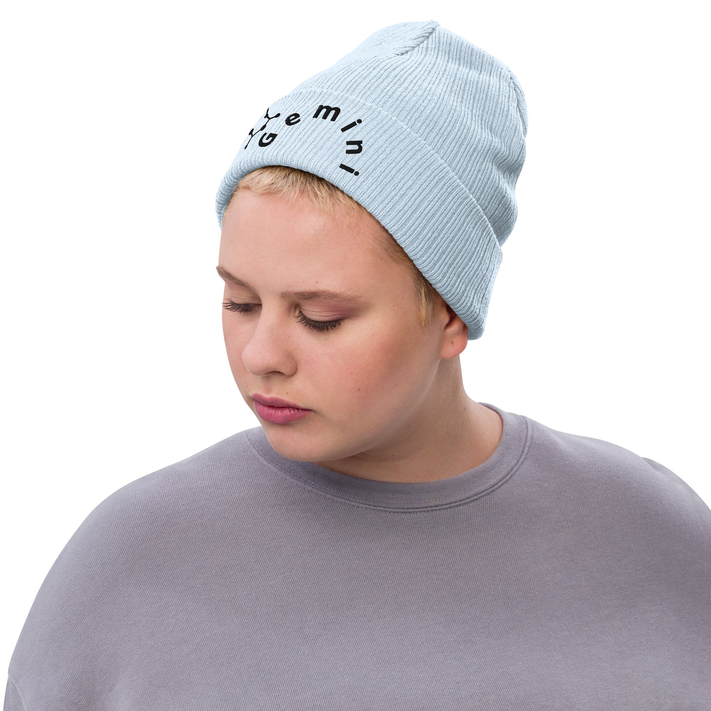 “Gemini” Ribbed Knit Beanie