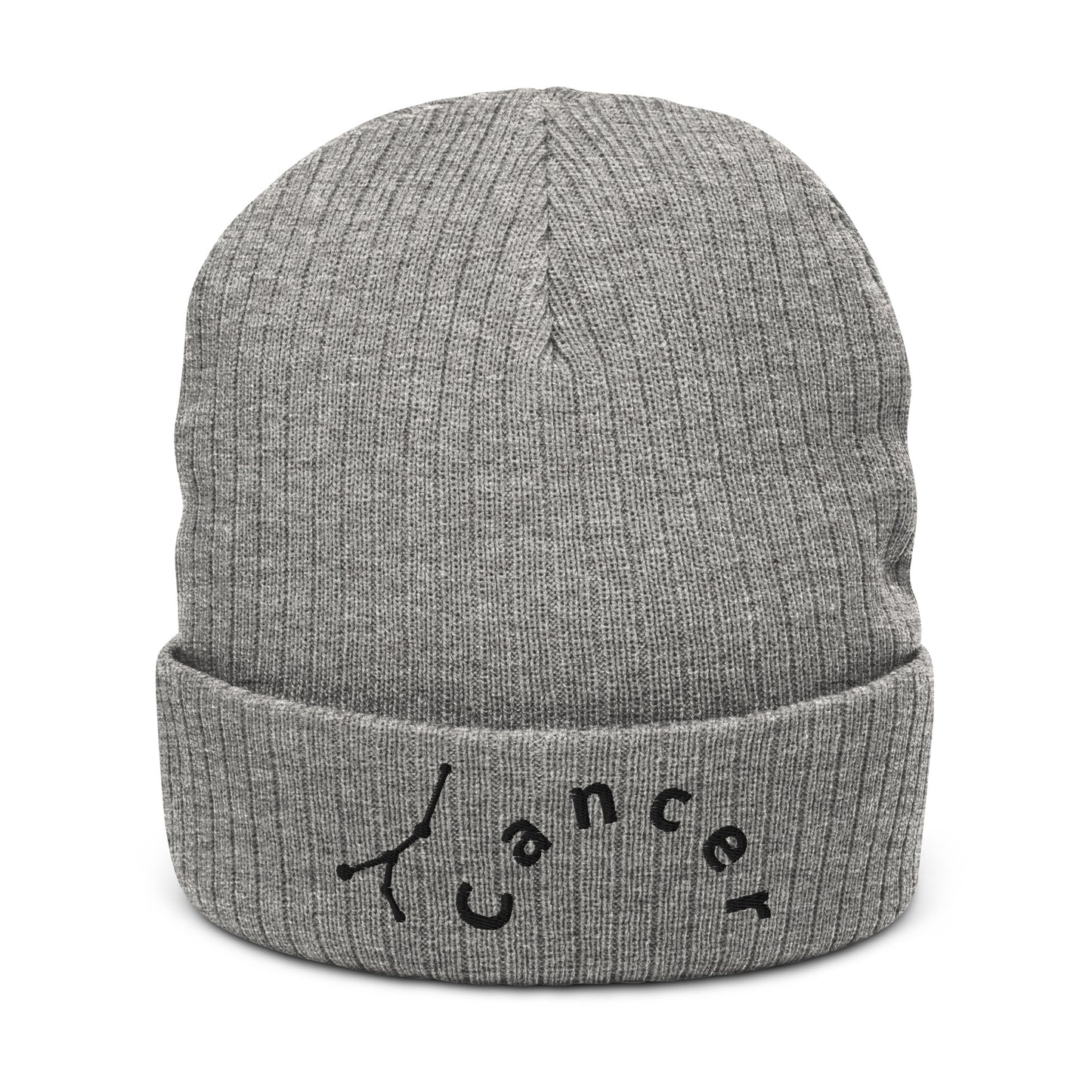 “Cancer” Ribbed Knit Beanie