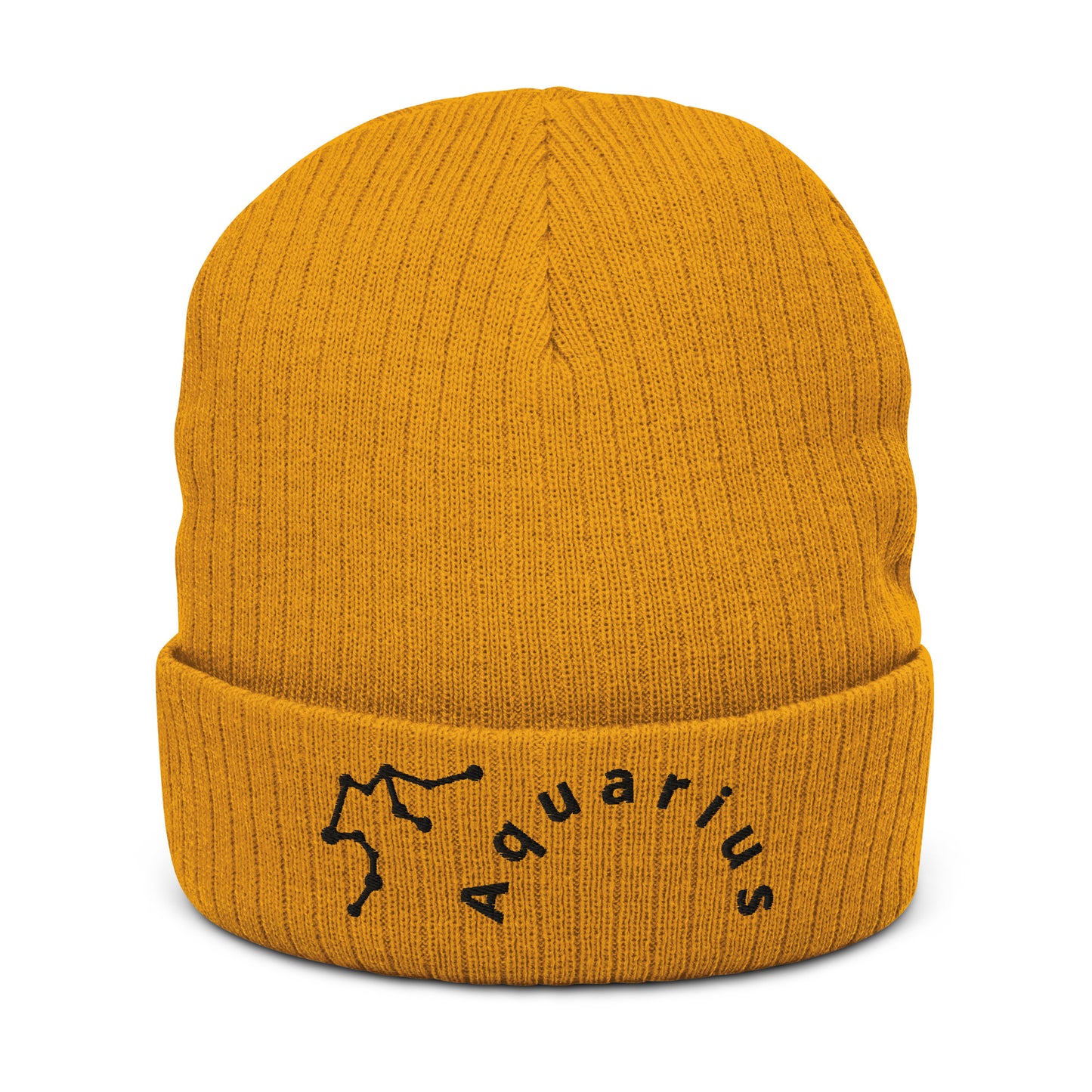 “Aquarius” Ribbed Knit Beanie