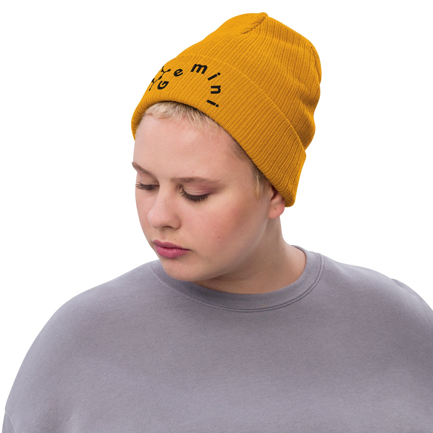 “Gemini” Ribbed Knit Beanie
