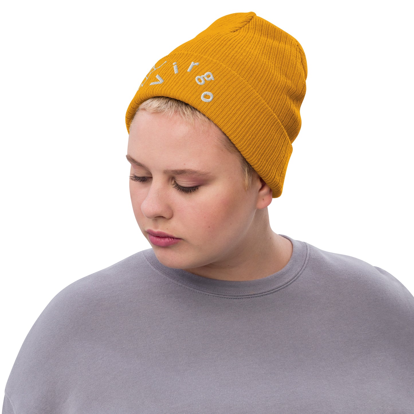“Virgo” Ribbed Knit Beanie
