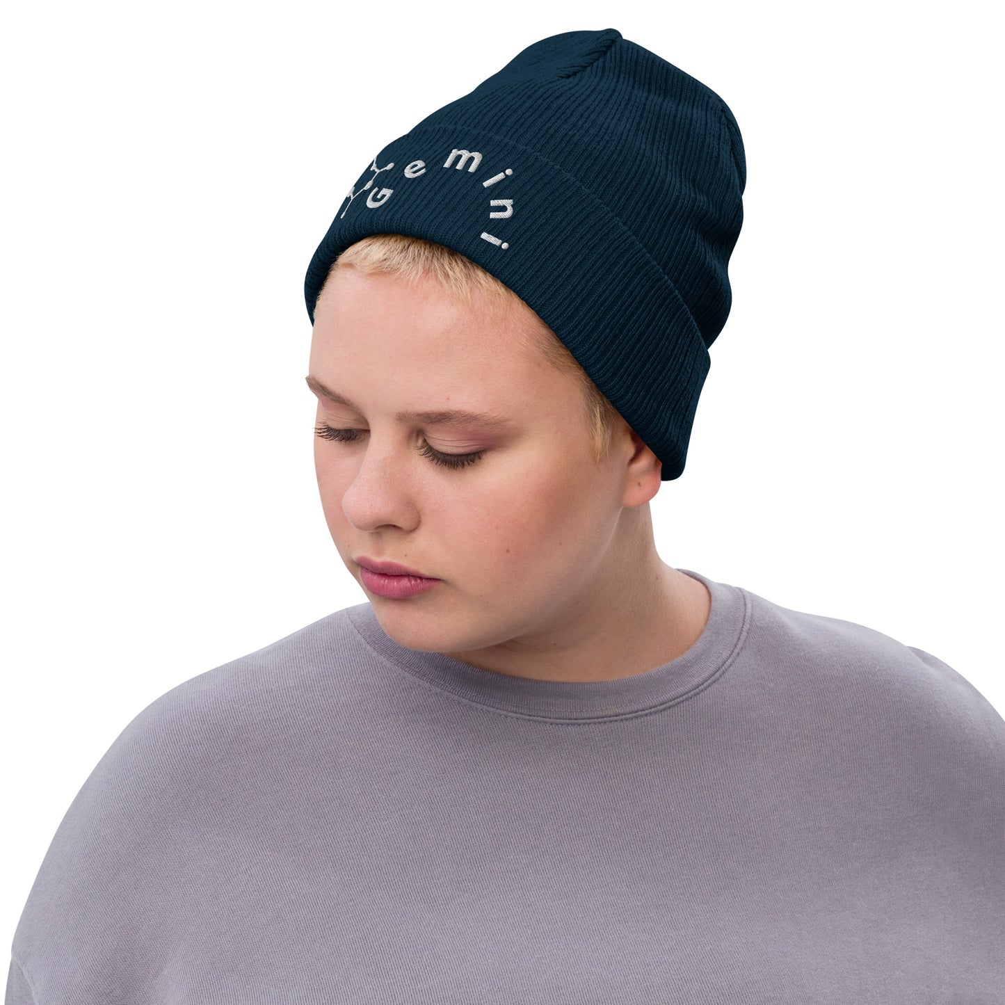 “Gemini” Ribbed Knit Beanie