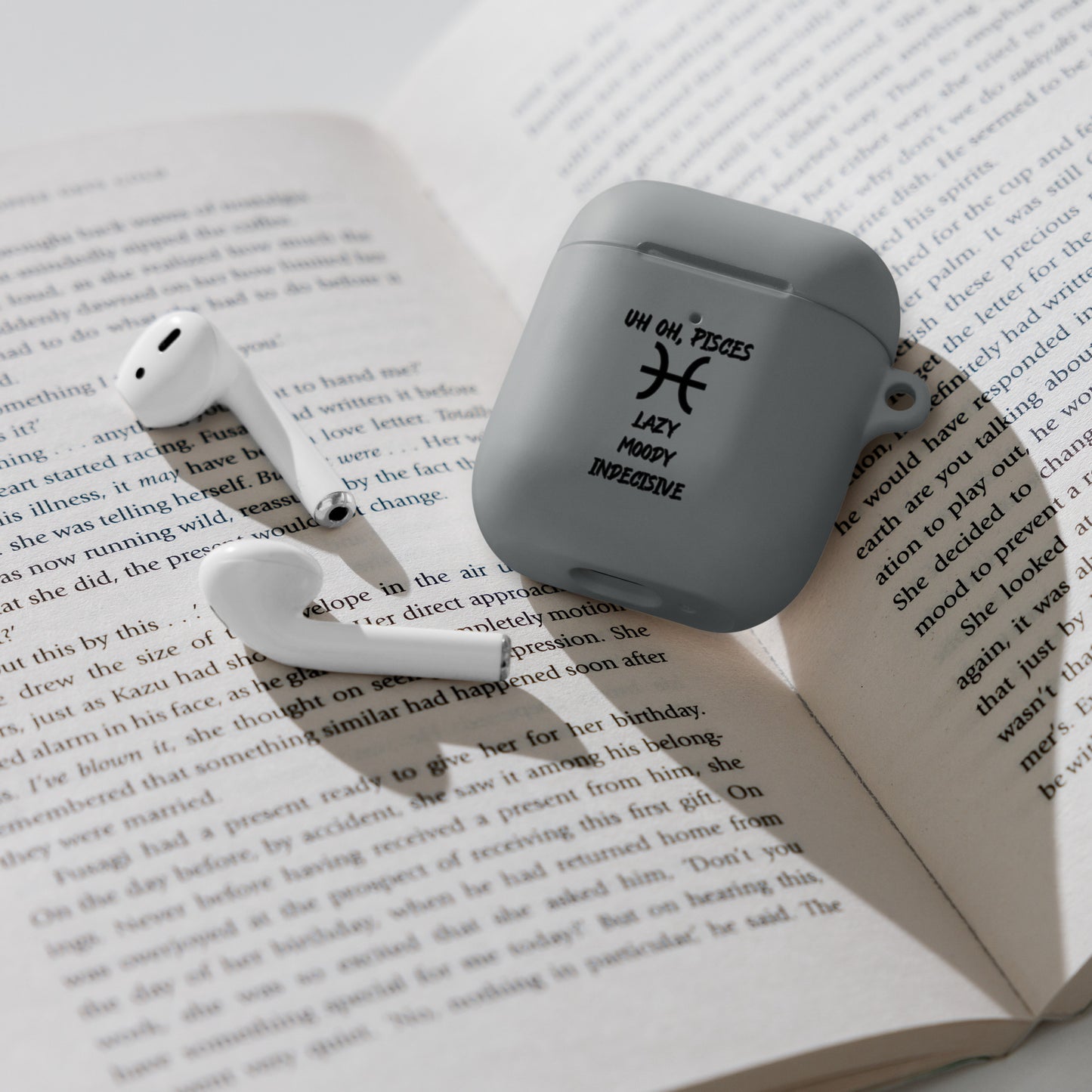 “Uh Oh, Pisces” Rubber Case For AirPods®