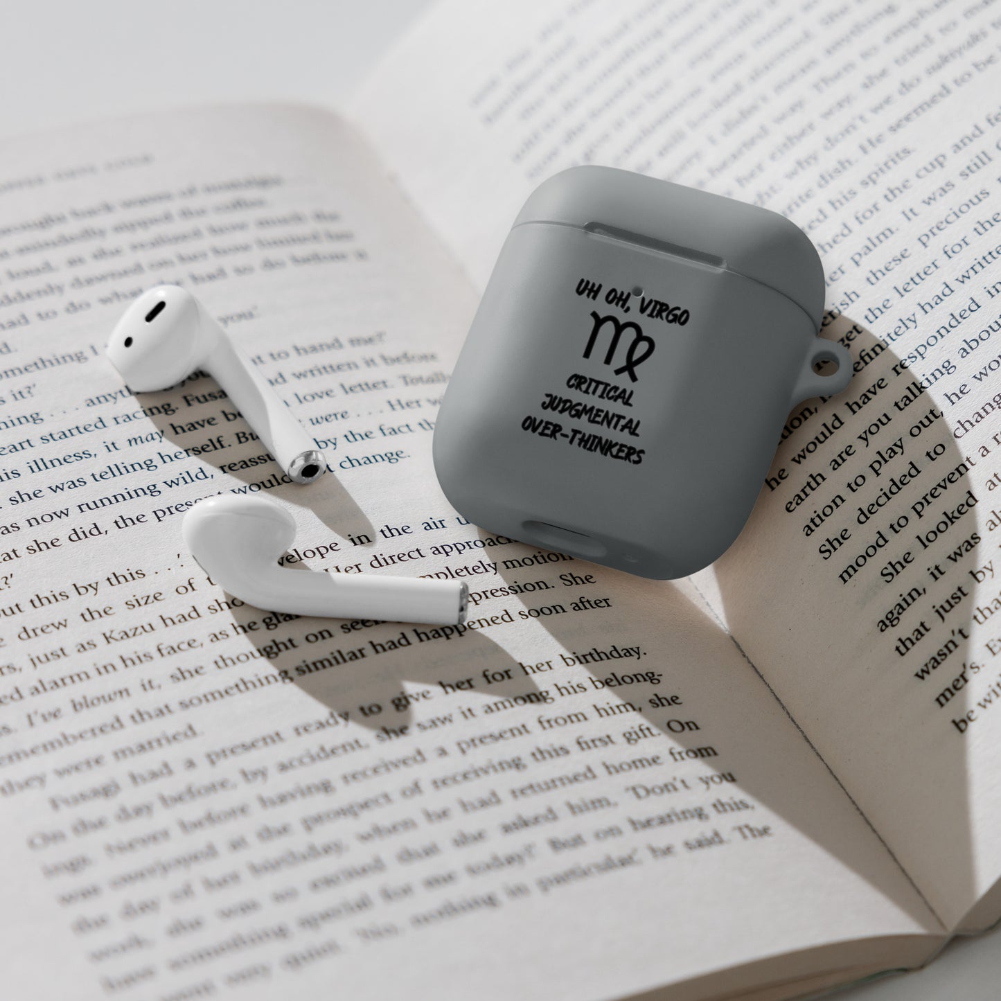 “Uh Oh, Virgo” Rubber Case For AirPods®