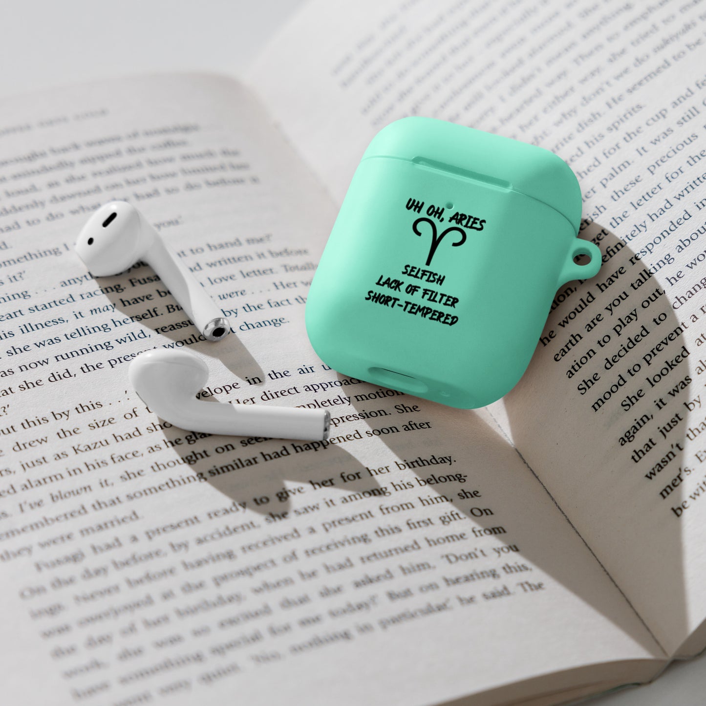 “Uh Oh, Aries” Rubber Case For AirPods®