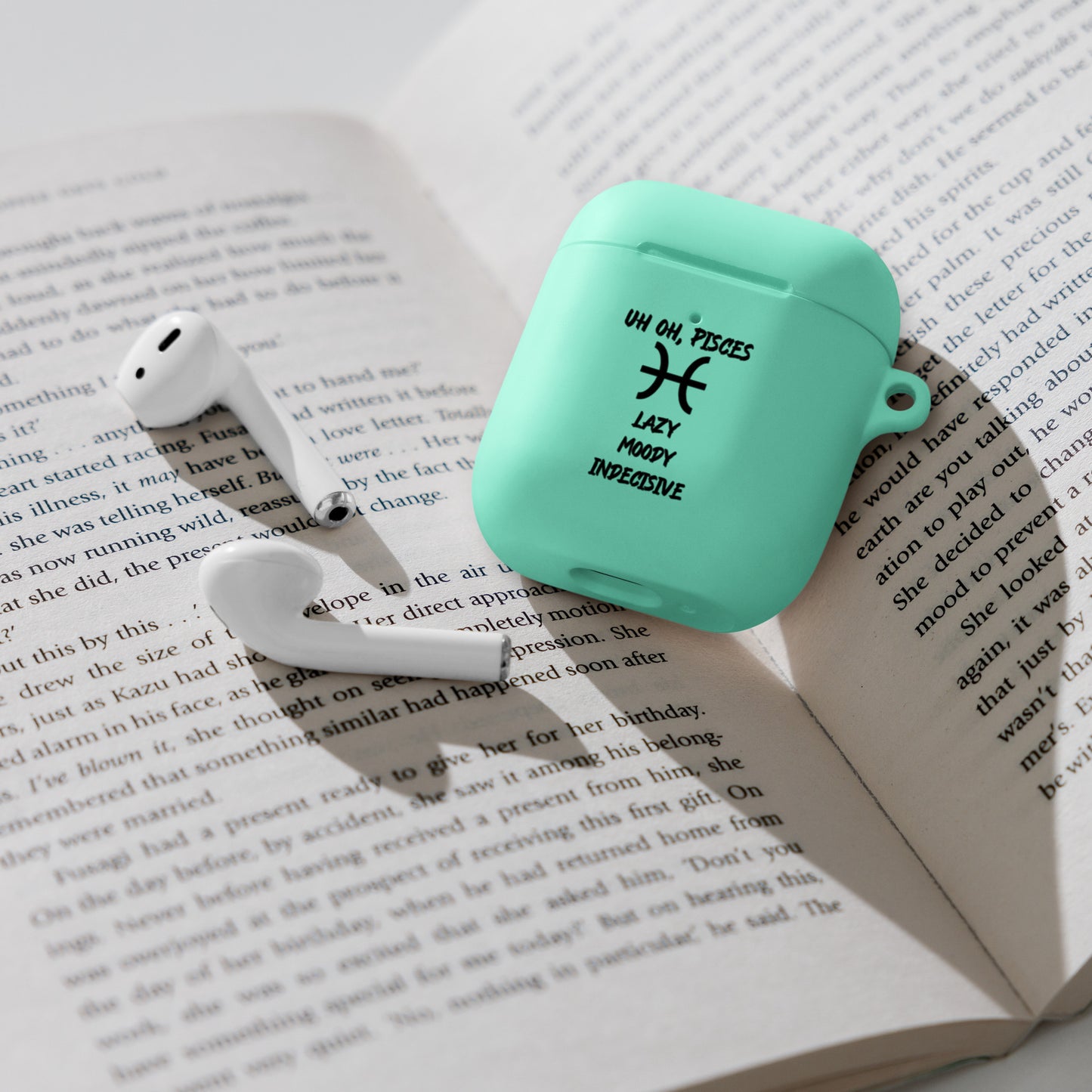 “Uh Oh, Pisces” Rubber Case For AirPods®