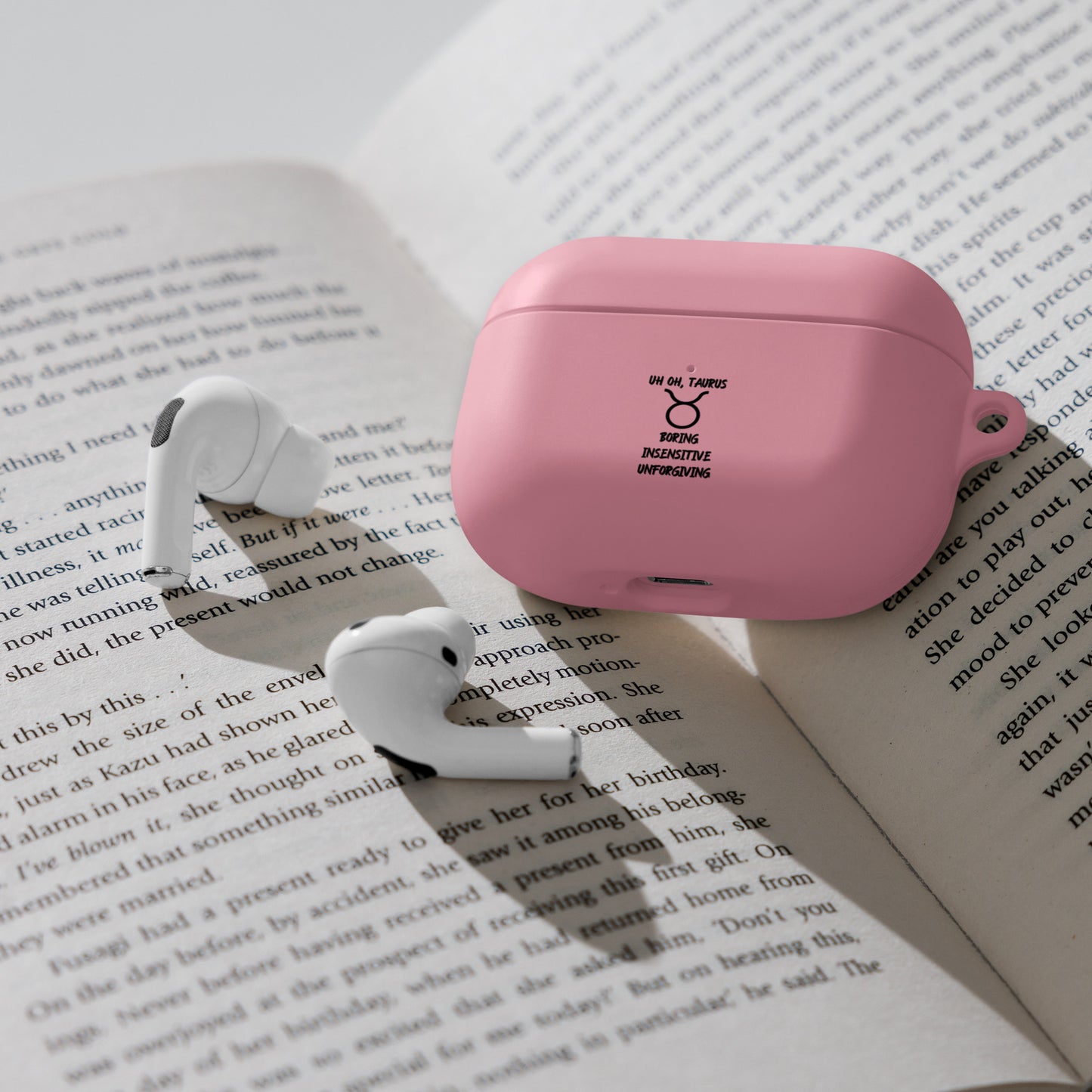 “Uh Oh, Taurus” Rubber Case For AirPods®
