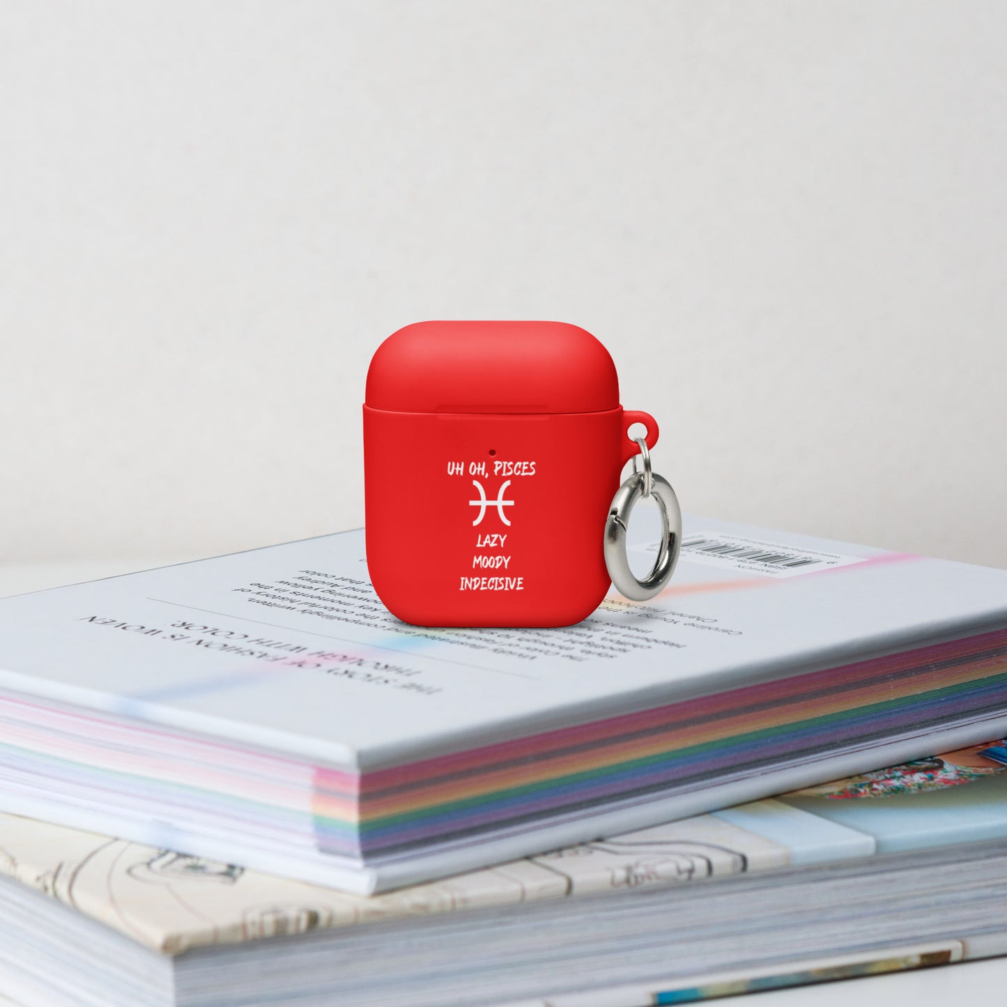 “Uh Oh, Pisces” Rubber Case For AirPods®