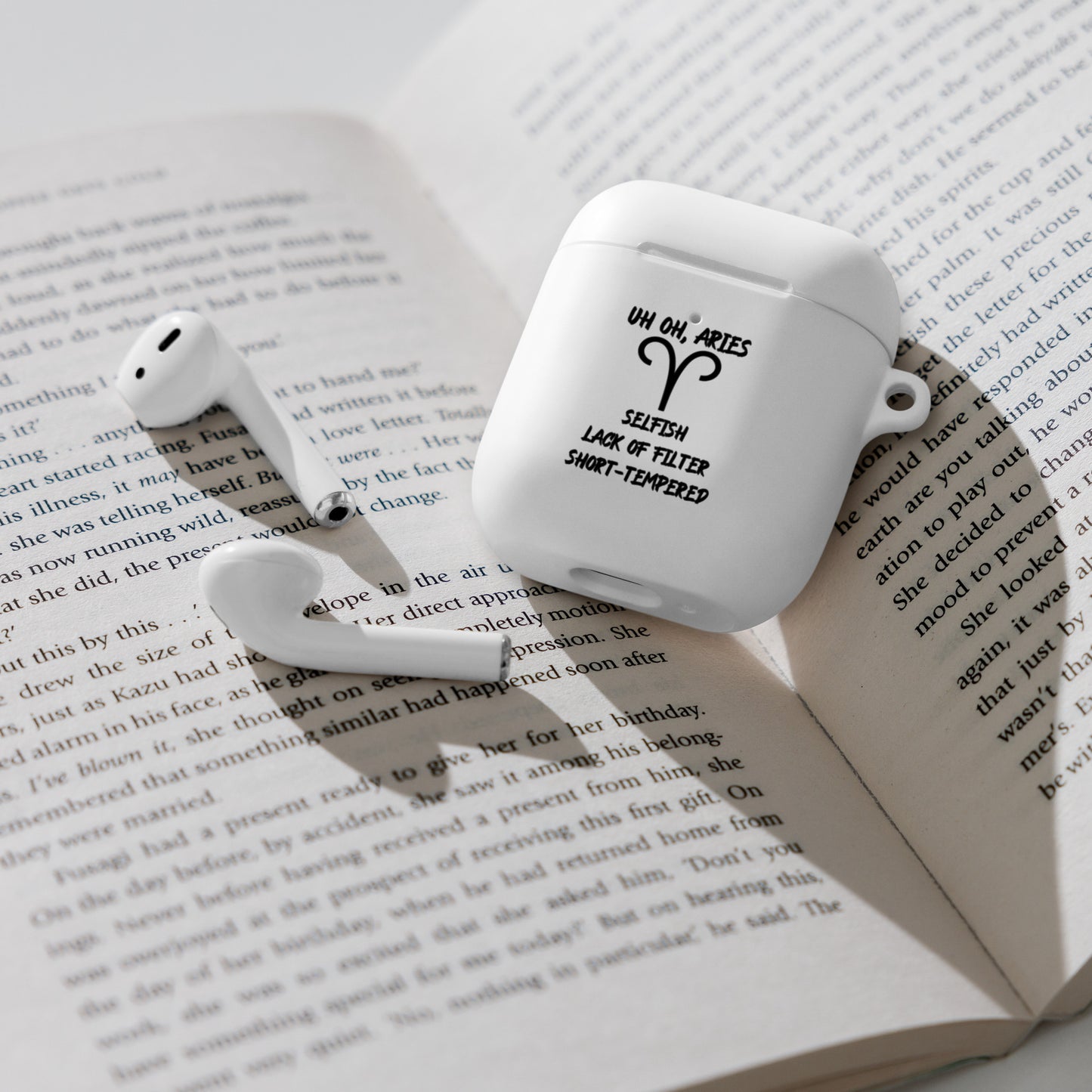 “Uh Oh, Aries” Rubber Case For AirPods®