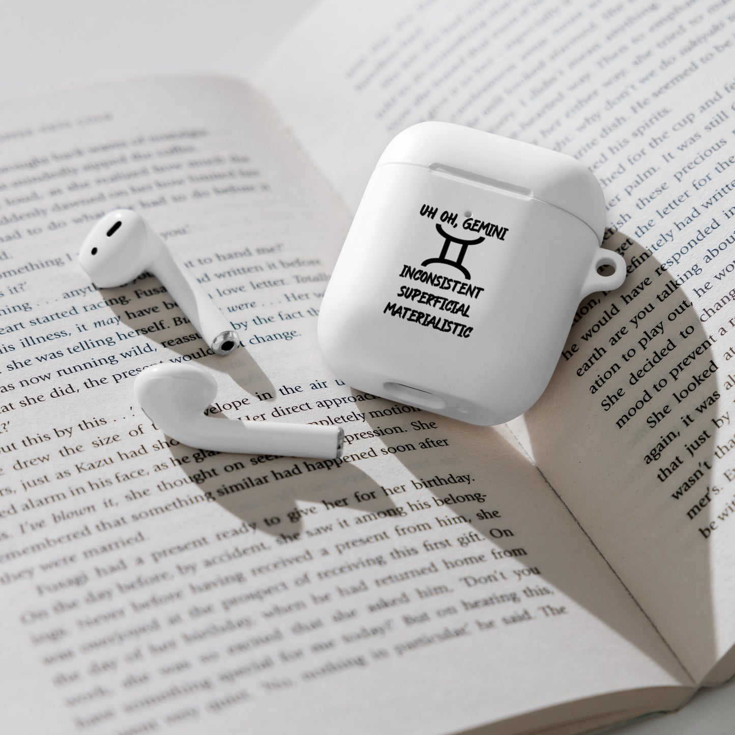“Uh Oh, Gemini” Rubber Case For AirPods®