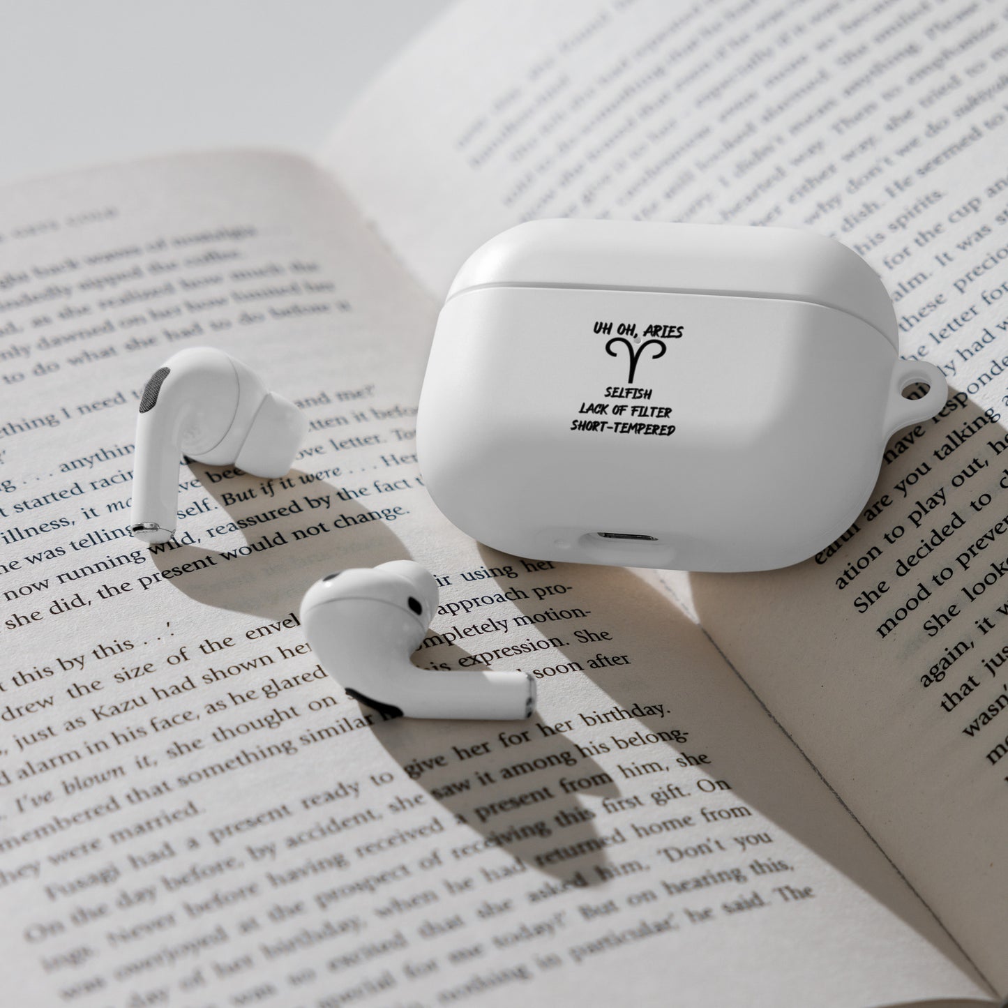 “Uh Oh, Aries” Rubber Case For AirPods®