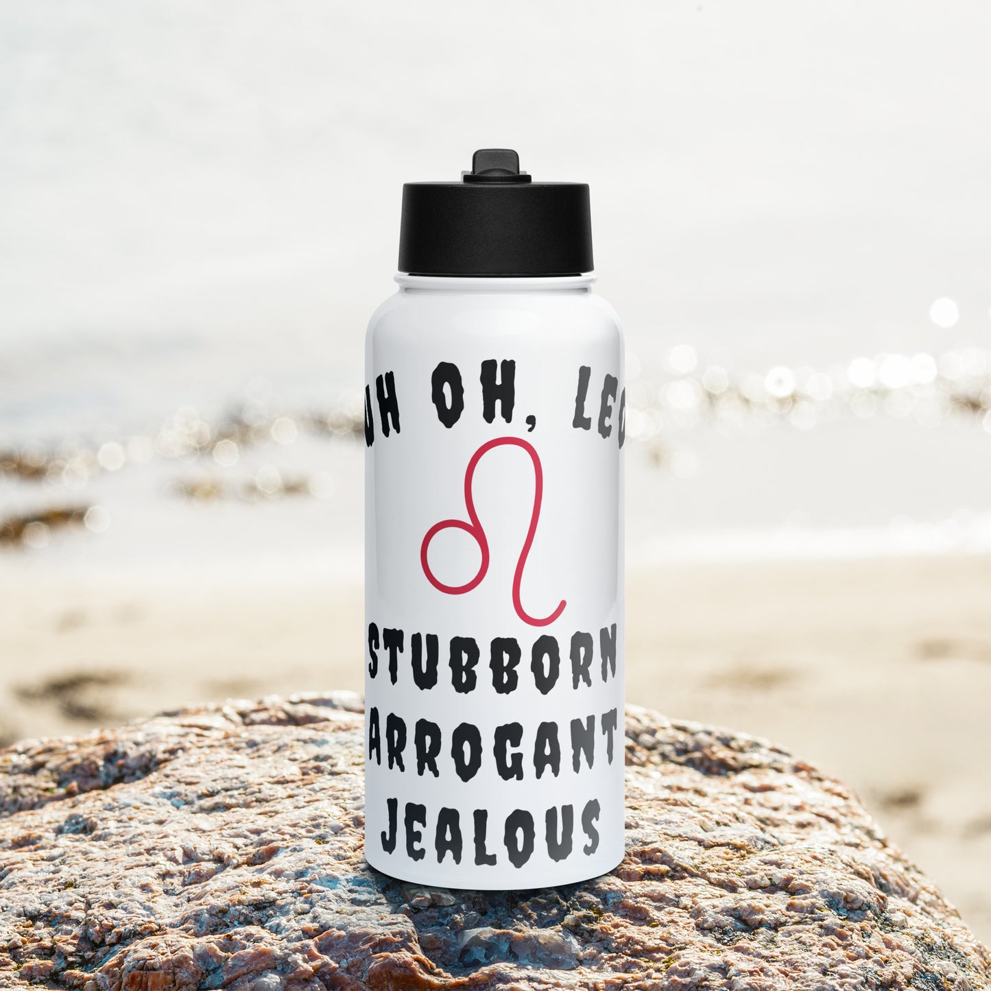 “Uh Oh, Leo” Stainless Steel Water Bottle With A Straw Lid