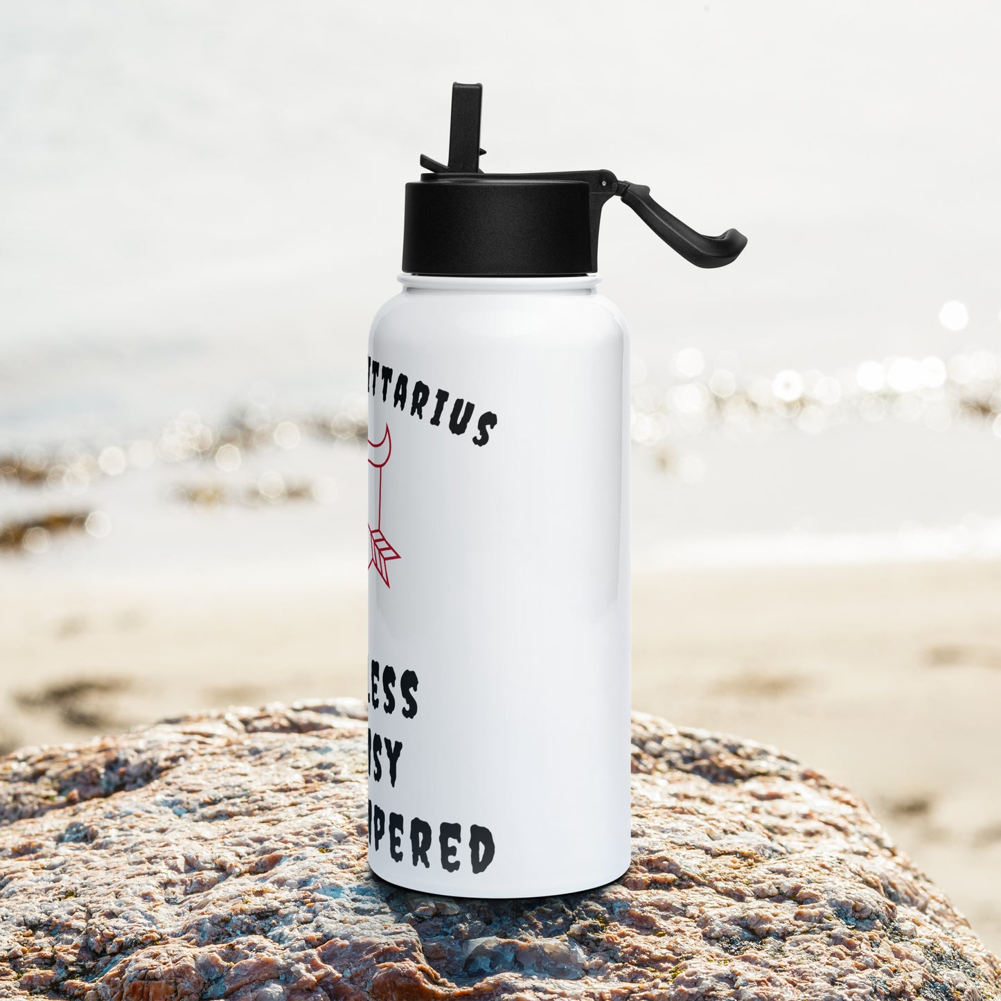 “Uh Oh, Sagittarius” Stainless Steel Water Bottle With A Straw Lid