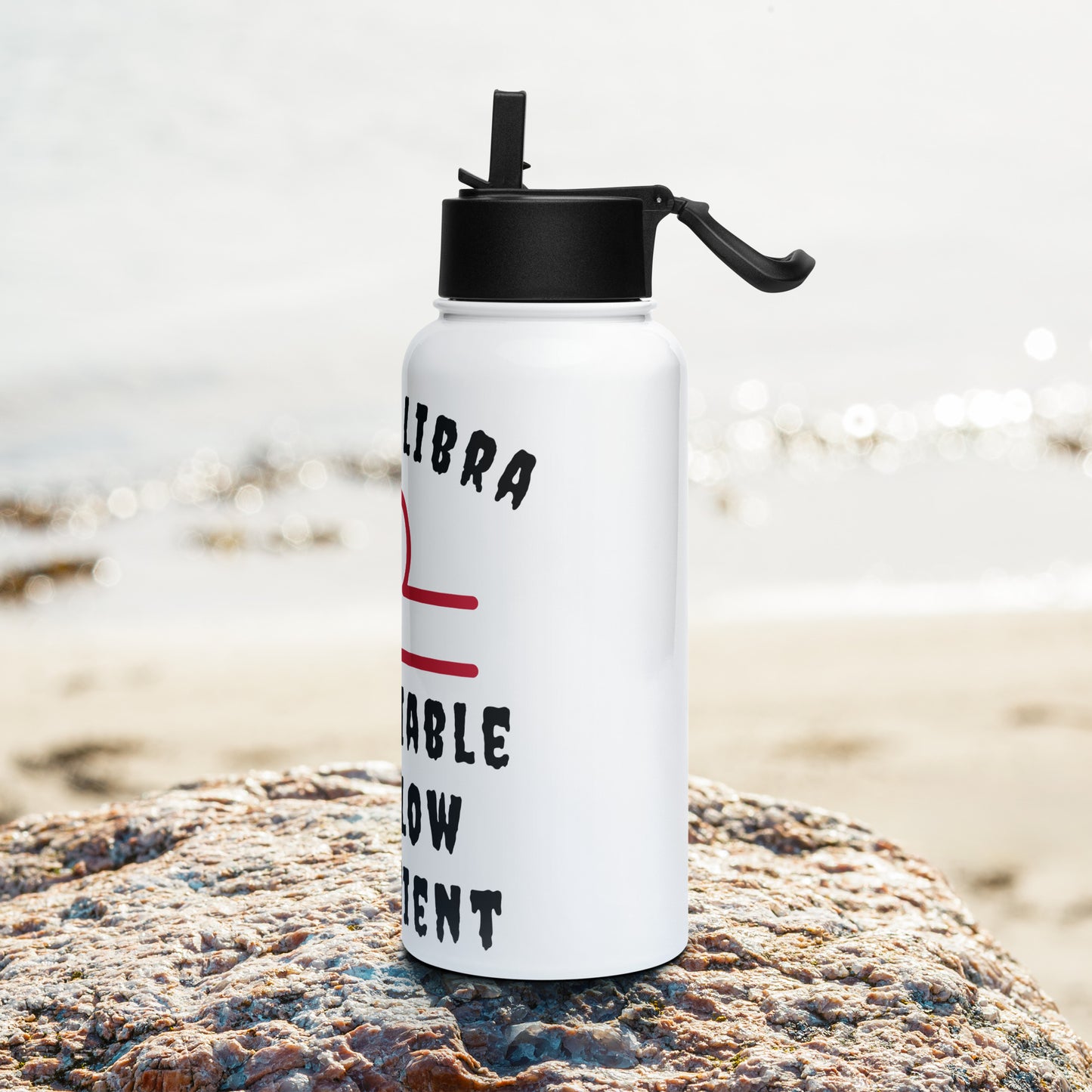 “Uh Oh, Libra” Stainless Steel Water Bottle With A Straw Lid