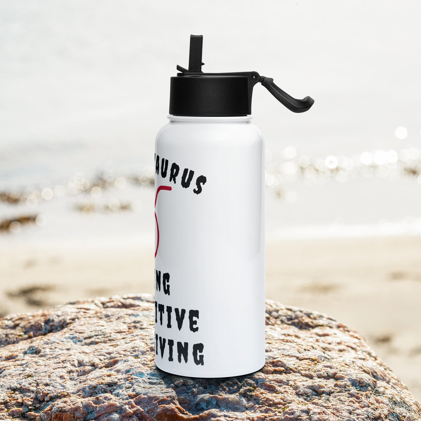 “Uh Oh, Taurus” Stainless Steel Water Bottle With A Straw Lid
