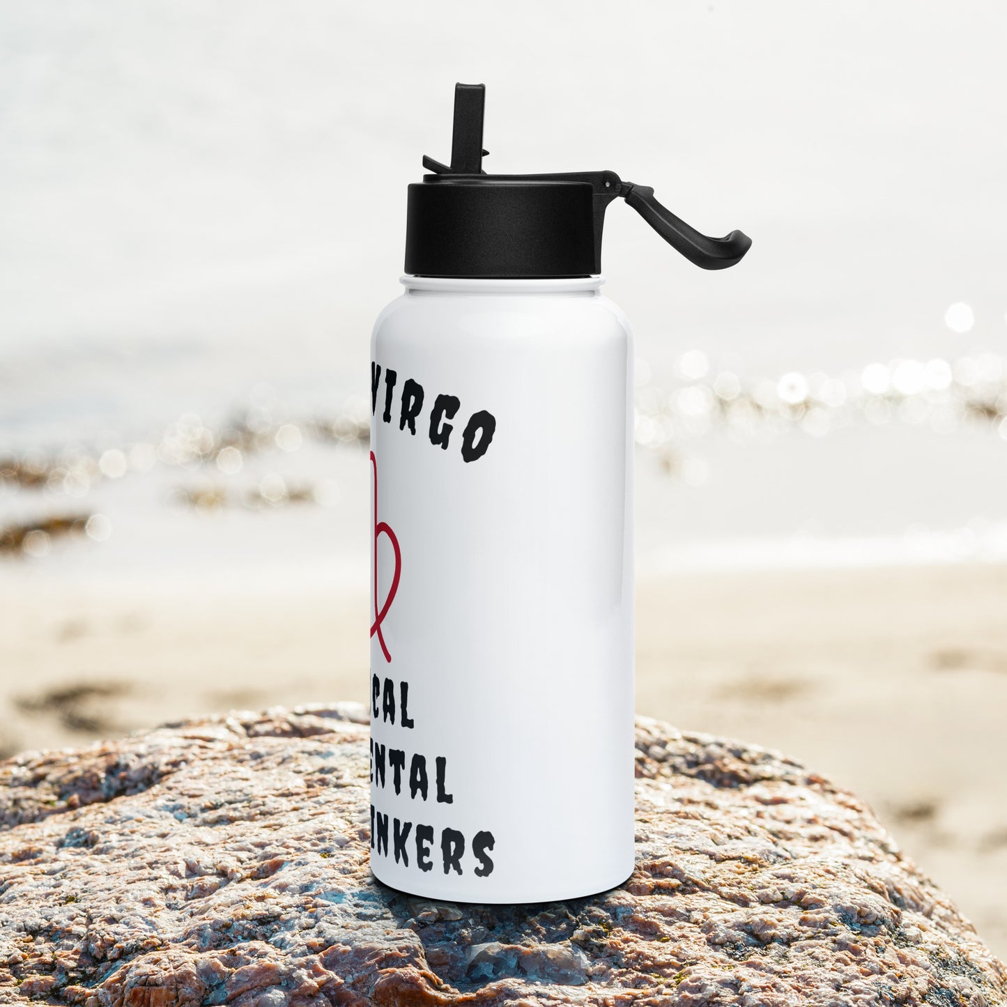 “Uh Oh, Virgo” Stainless Steel Water Bottle With A Straw Lid