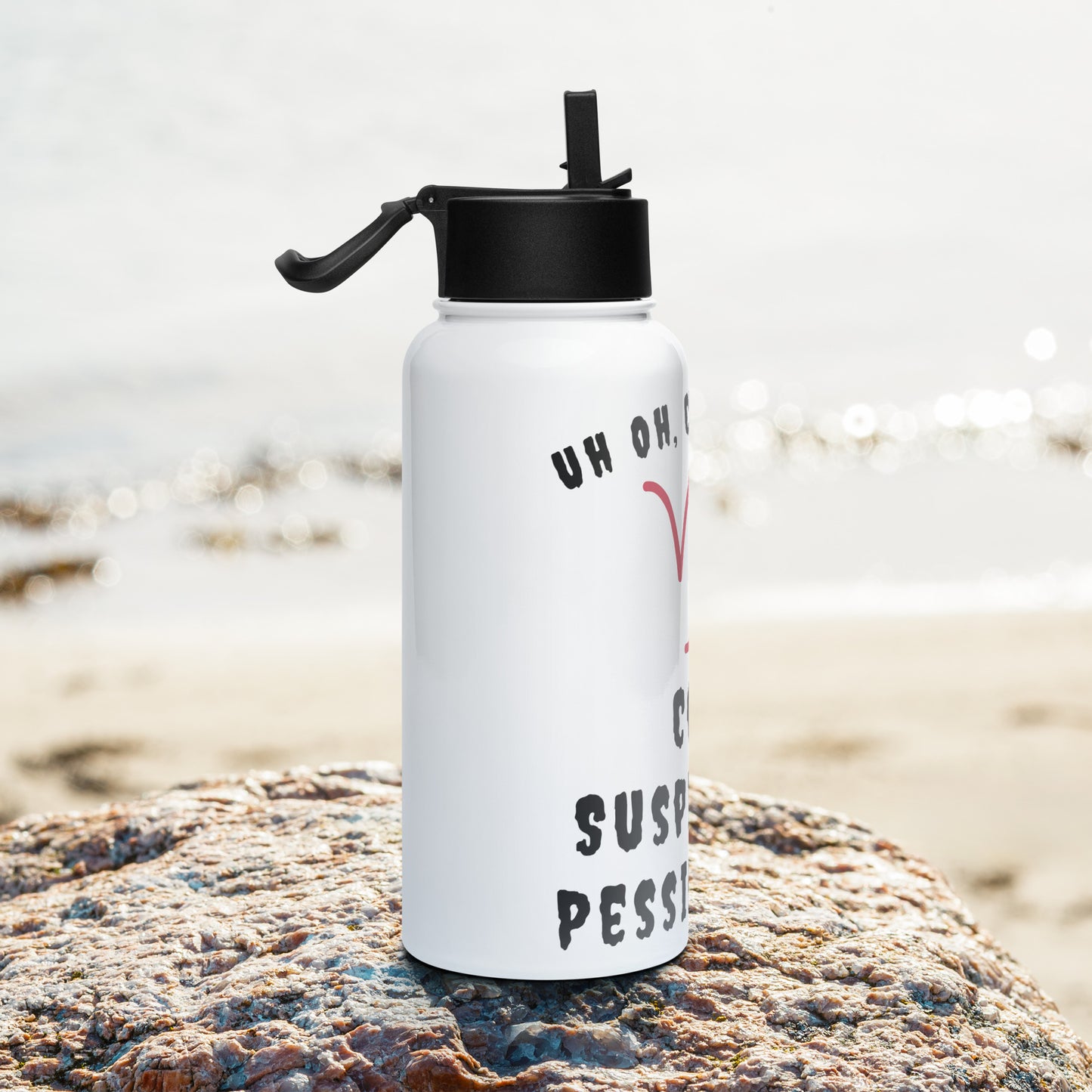 “Uh Oh, Capricorn” Stainless Steel Water Bottle With A Straw Lid