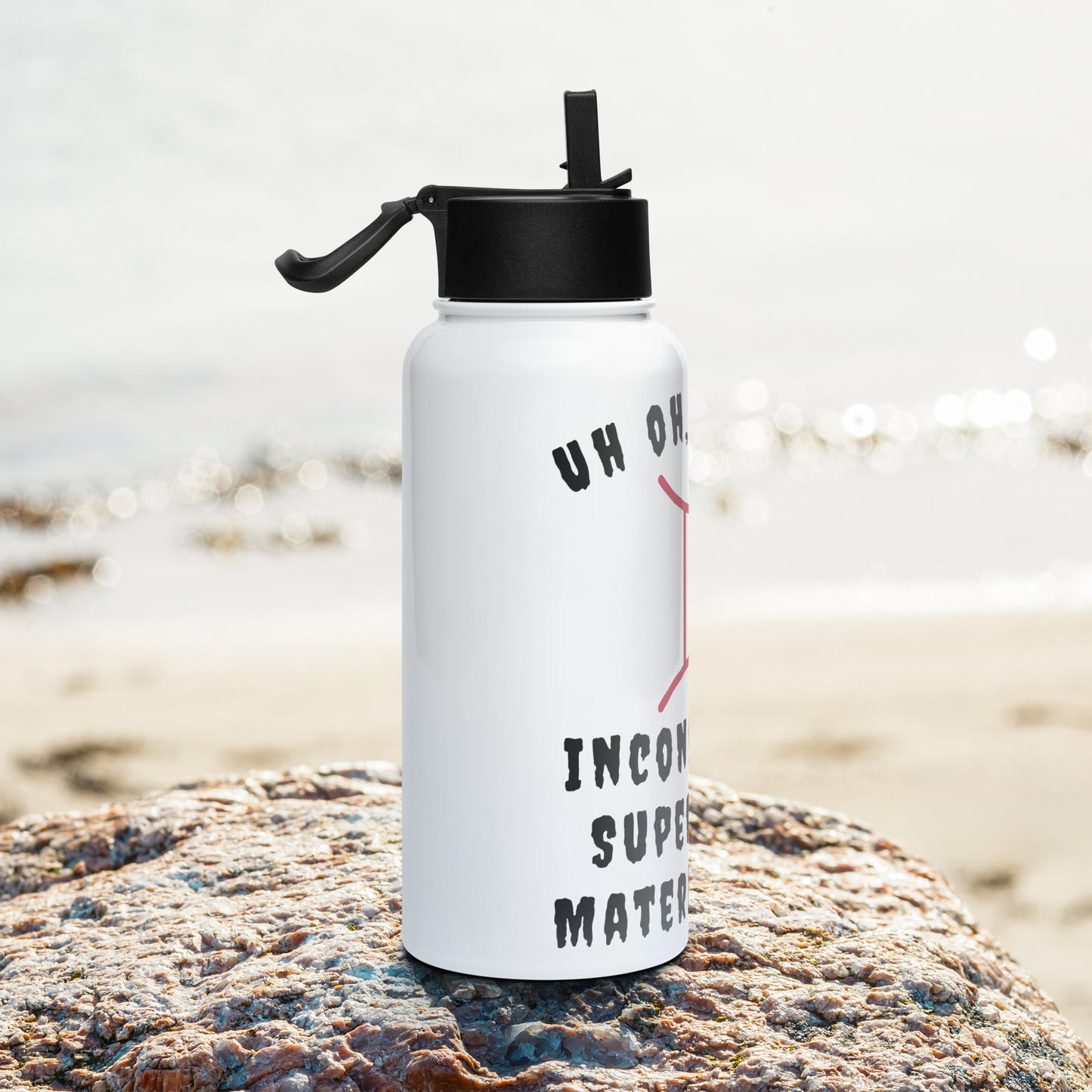 “Uh Oh, Gemini” Stainless Steel Water Bottle With A Straw Lid
