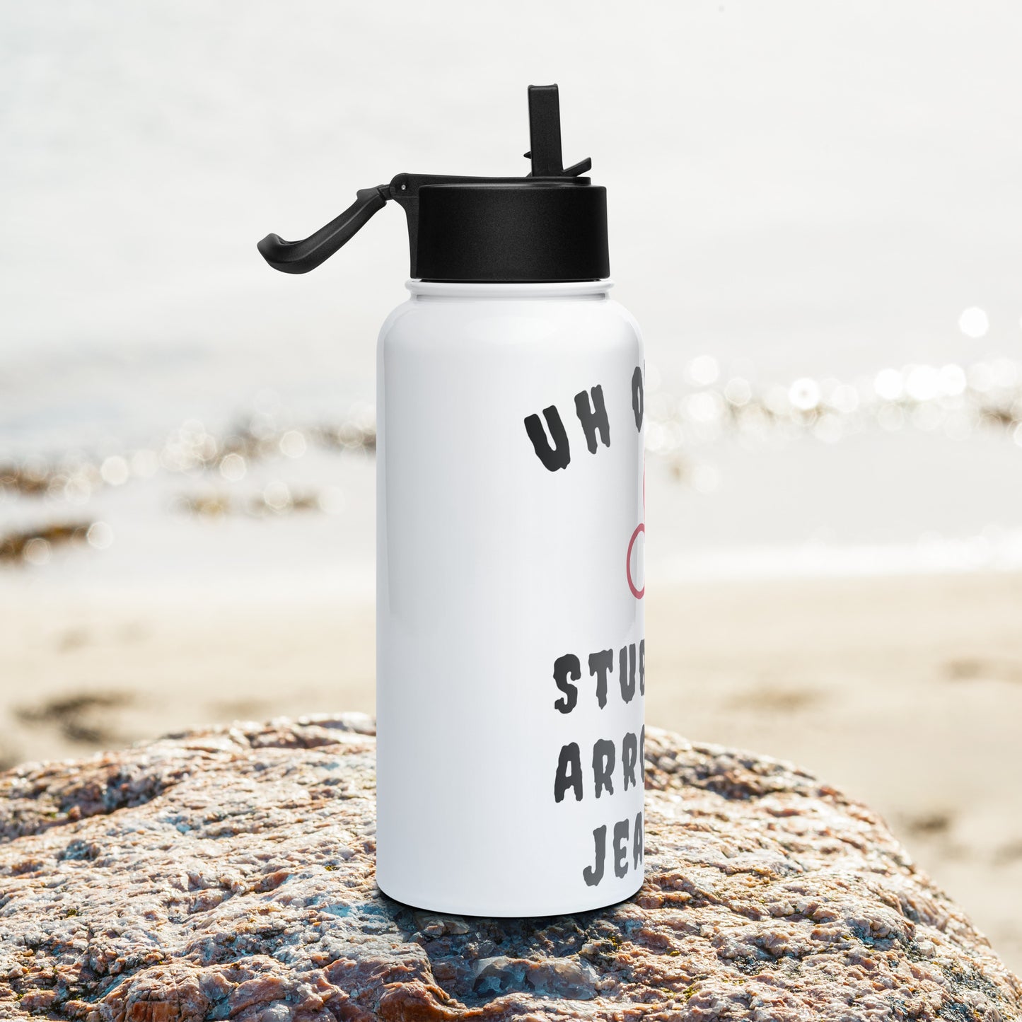 “Uh Oh, Leo” Stainless Steel Water Bottle With A Straw Lid
