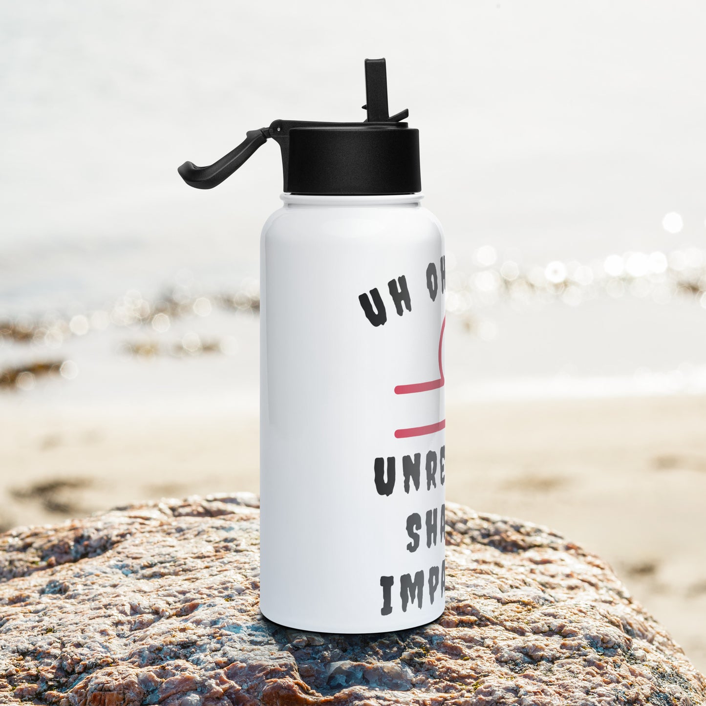 “Uh Oh, Libra” Stainless Steel Water Bottle With A Straw Lid