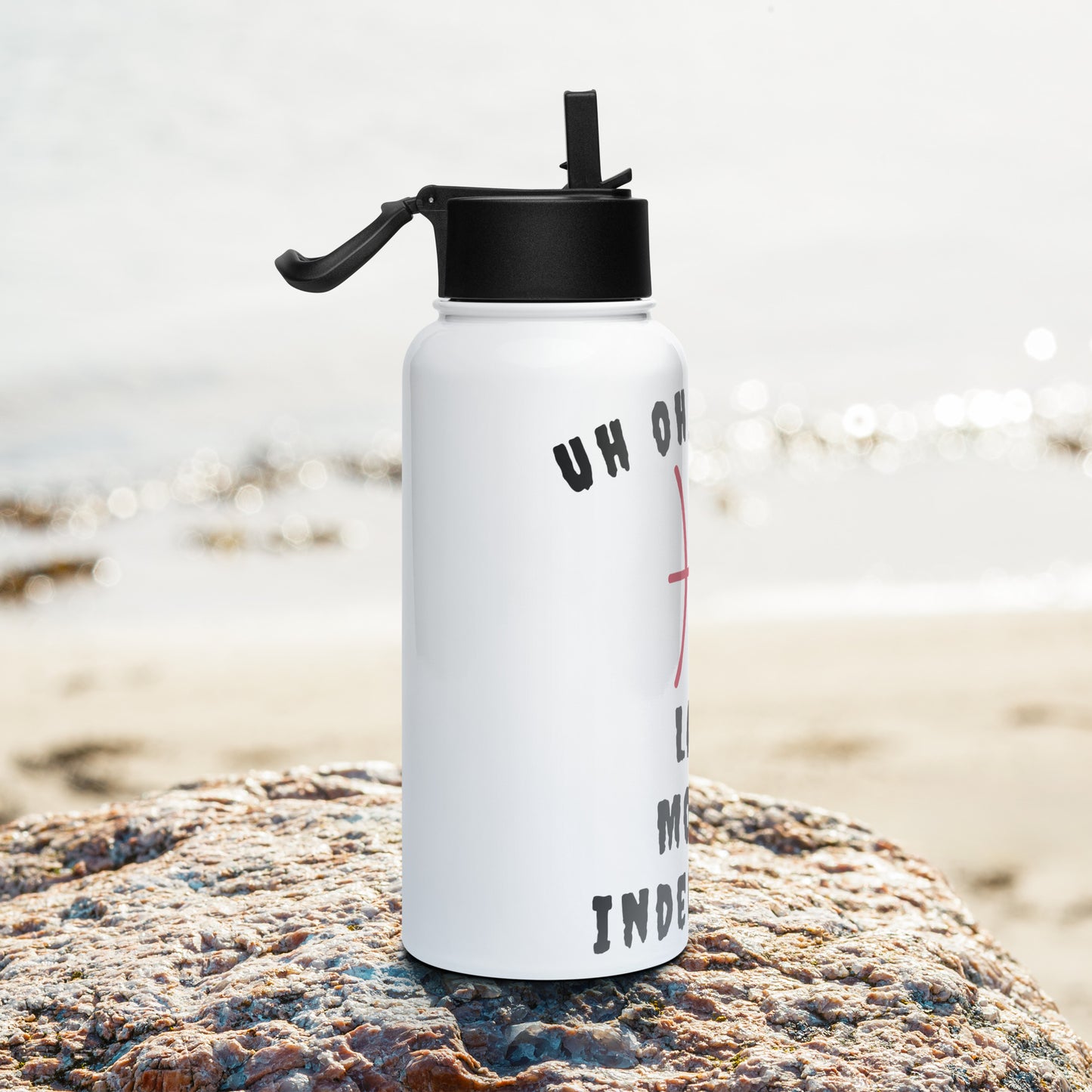 “Uh Oh, Pisces” Stainless Steel Water Bottle With A Straw Lid