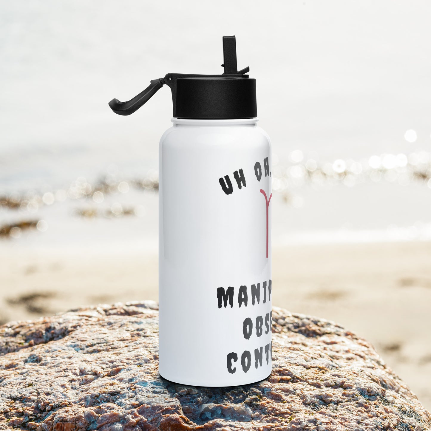 “Uh Oh, Scorpio” Stainless Steel Water Bottle With A Straw Lid