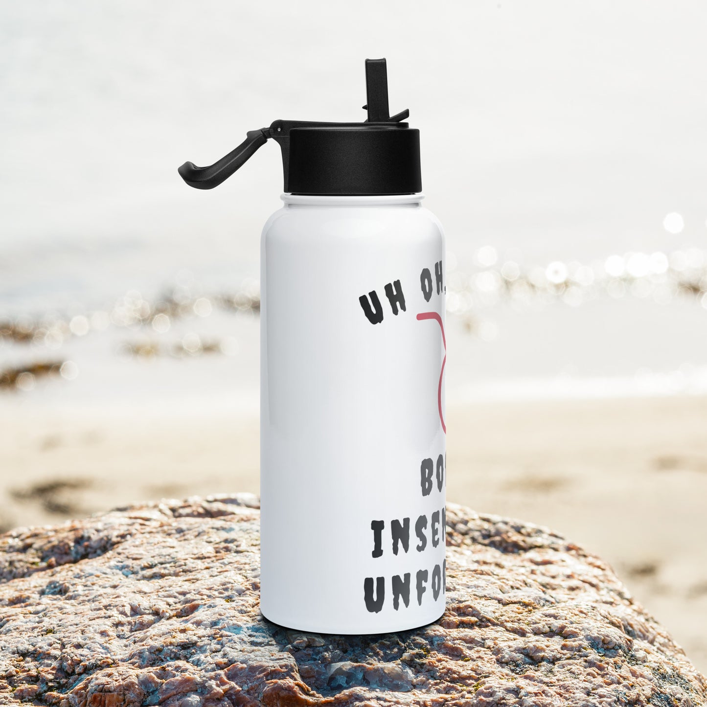 “Uh Oh, Taurus” Stainless Steel Water Bottle With A Straw Lid