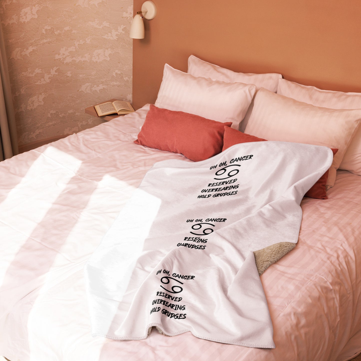 “Uh Oh, Cancer” Sherpa Blanket