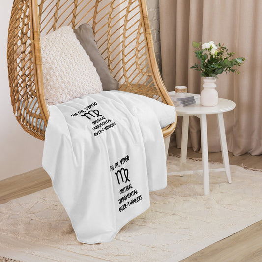 “Uh Oh, Virgo” Sherpa Blanket